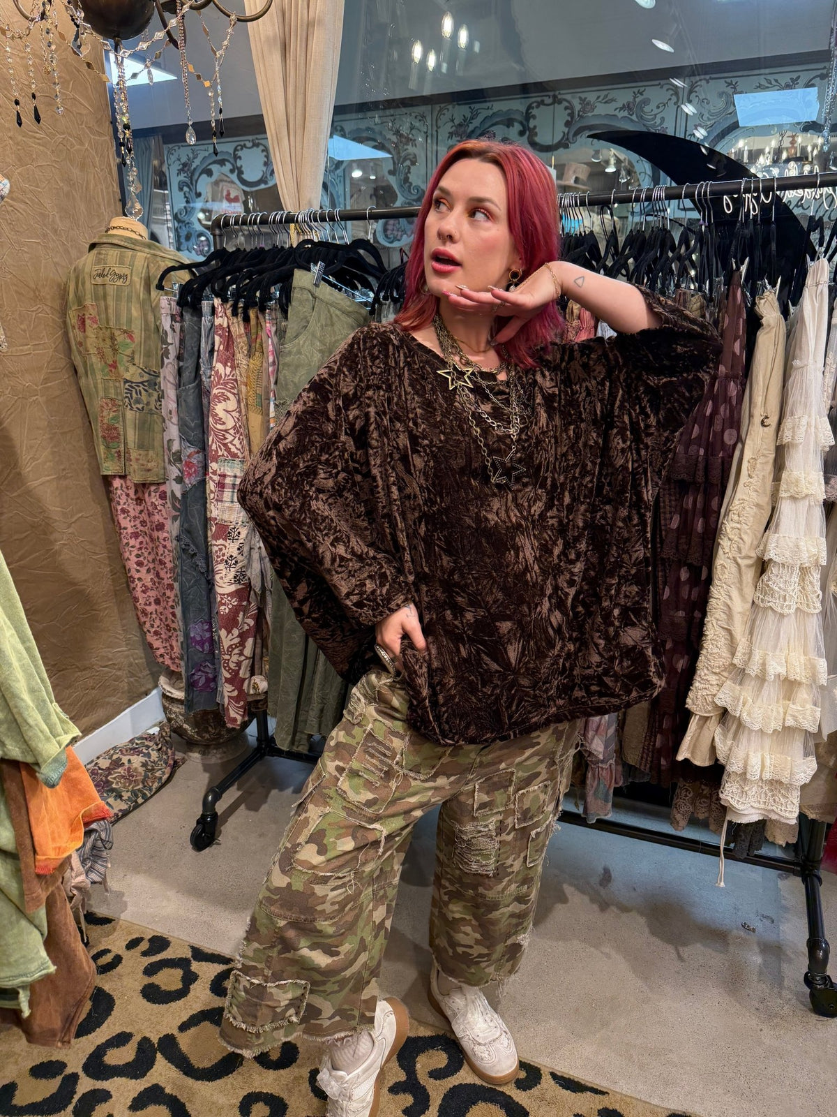 Presale Ships In November Be Free Top Crushed Velvet - Boho Wanderlust Boutique Jaded Gypsy