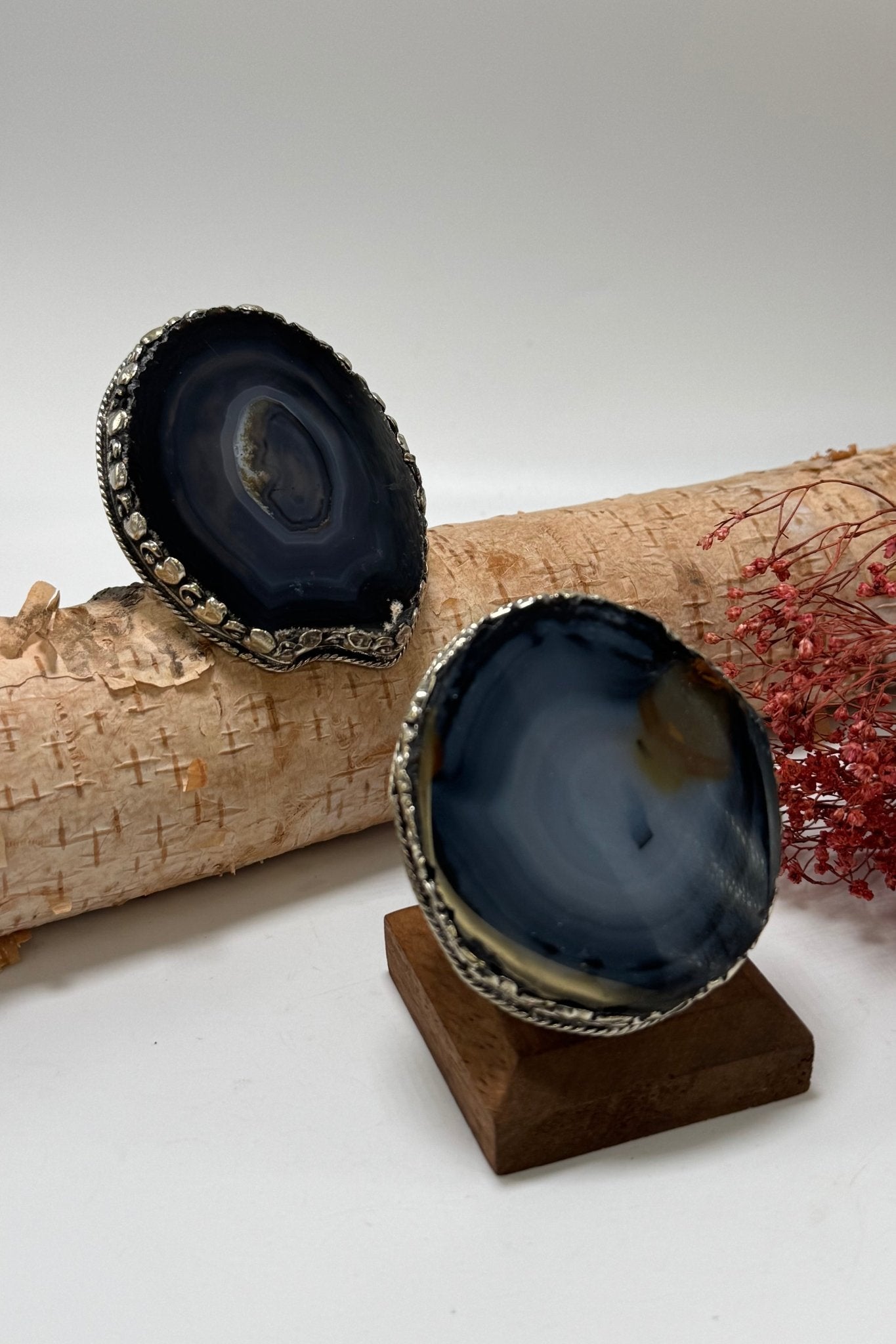 Pretty in Deep Dark Geode Slab Ring - ivyandlavyboutique ivyandlavyboutique