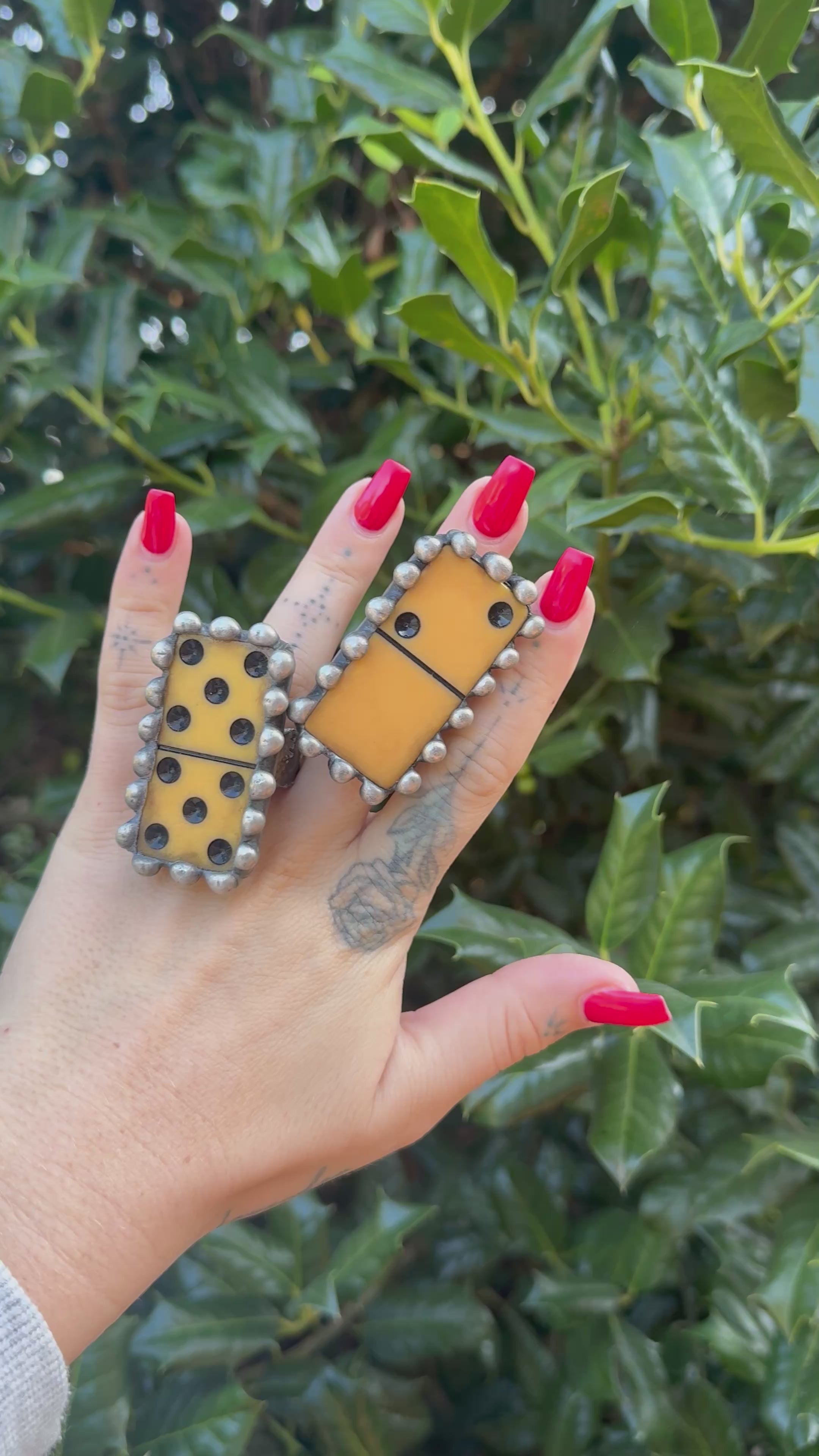 Vintage Domino Metal Rings
