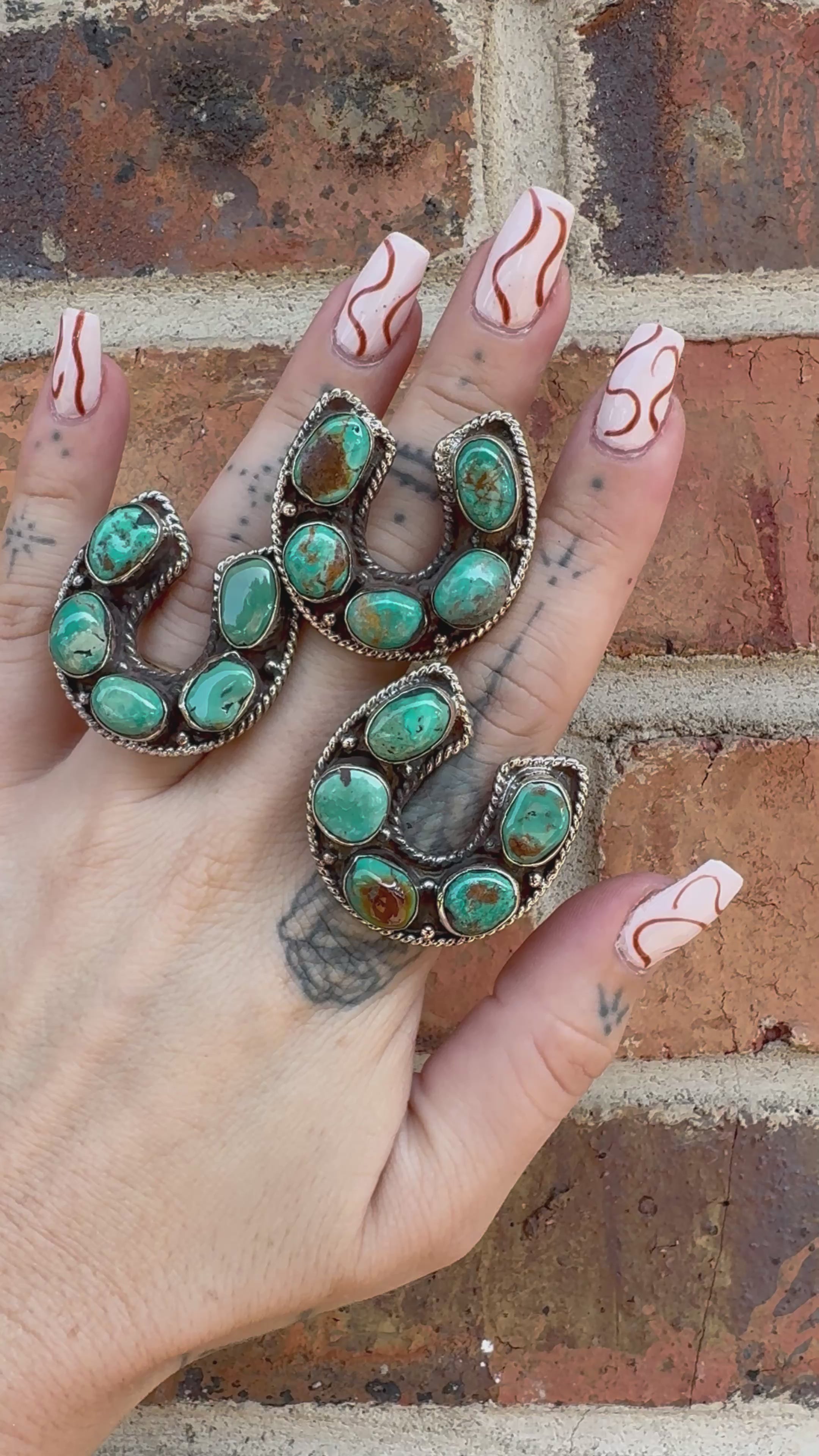 Lucky You Turquoise Horse Shoe Ring