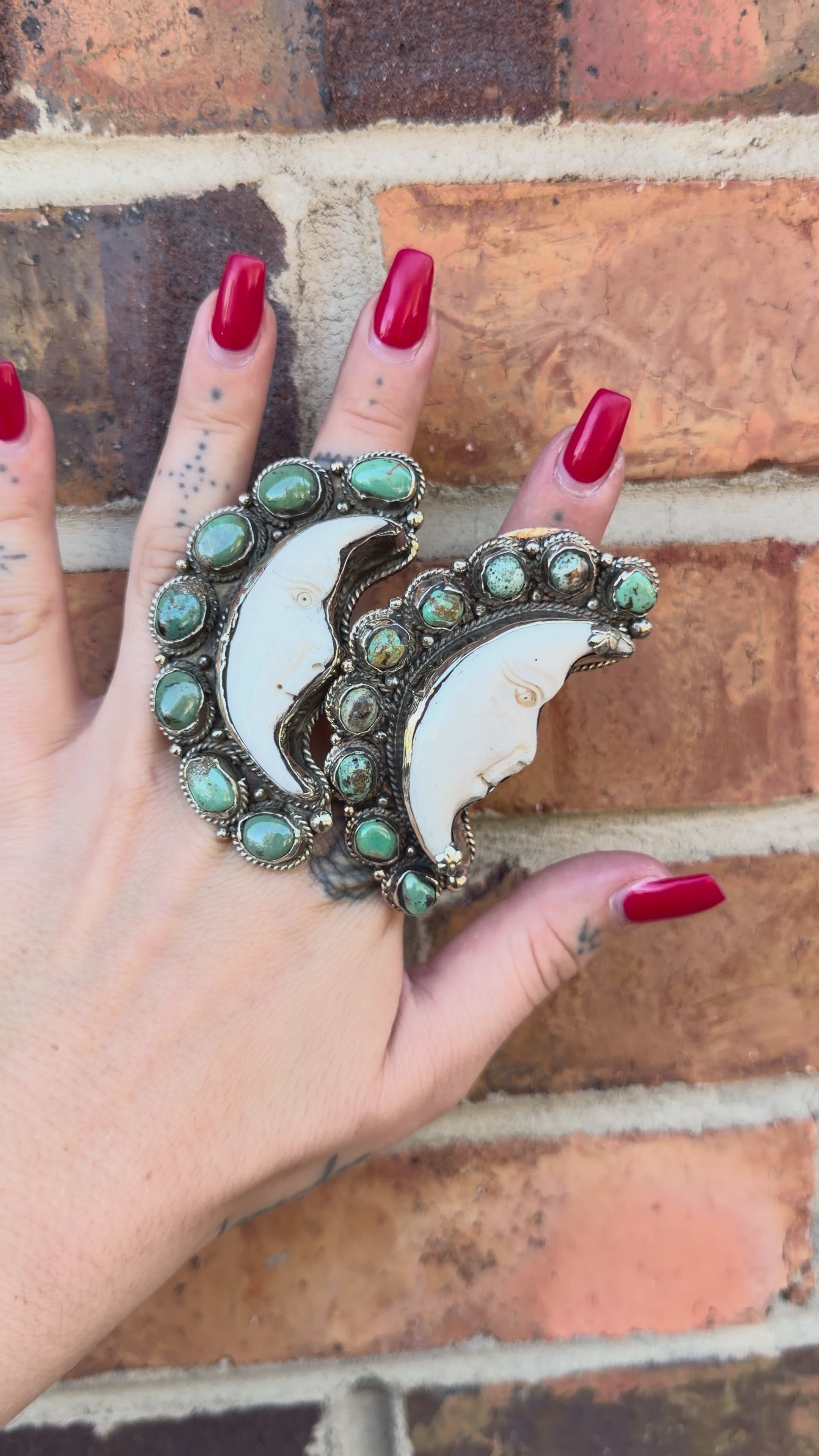 Moonlight Carved Turquoise Ring