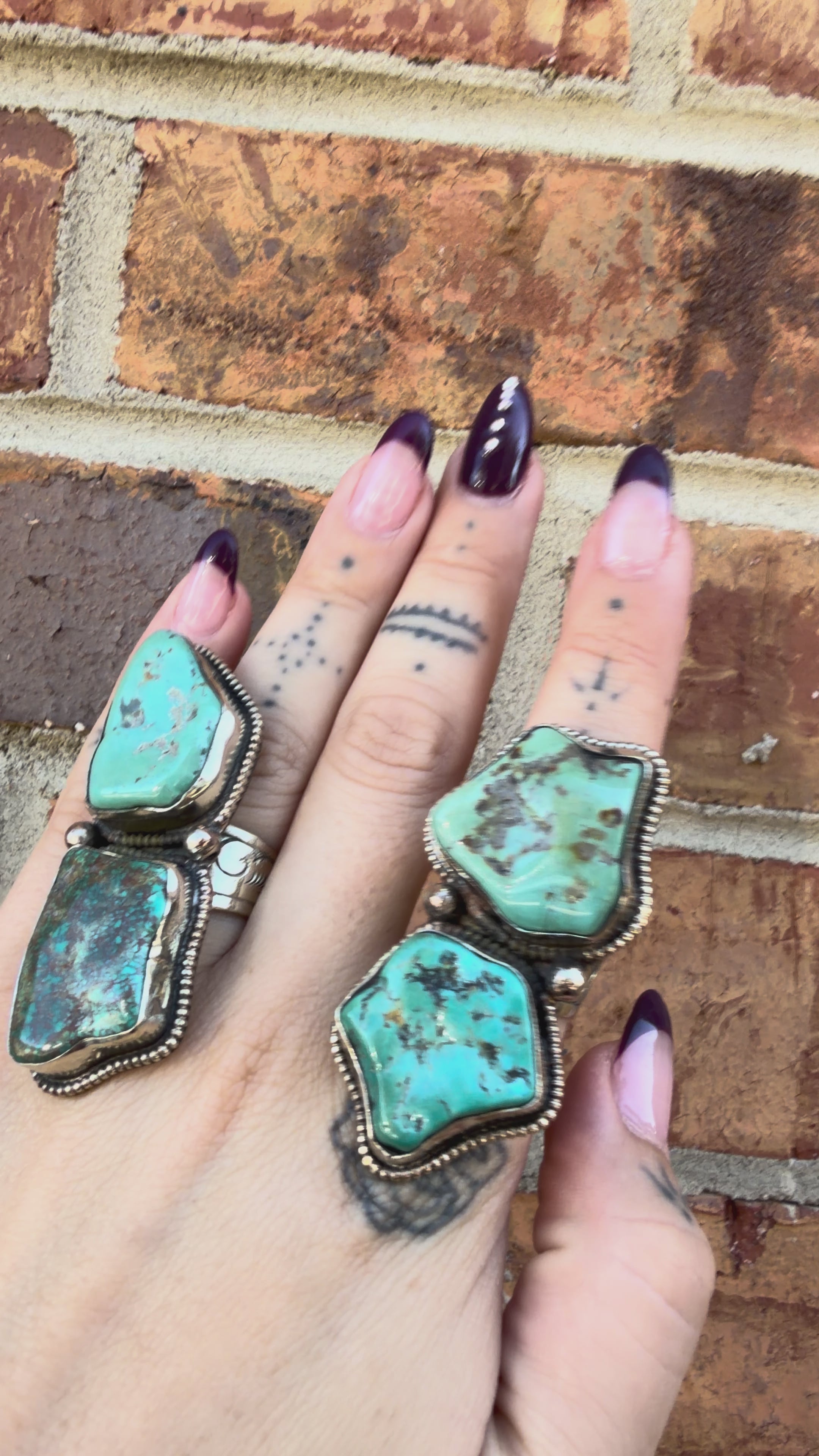 Chunky Turquoise Nugget Ring - 12 & 13