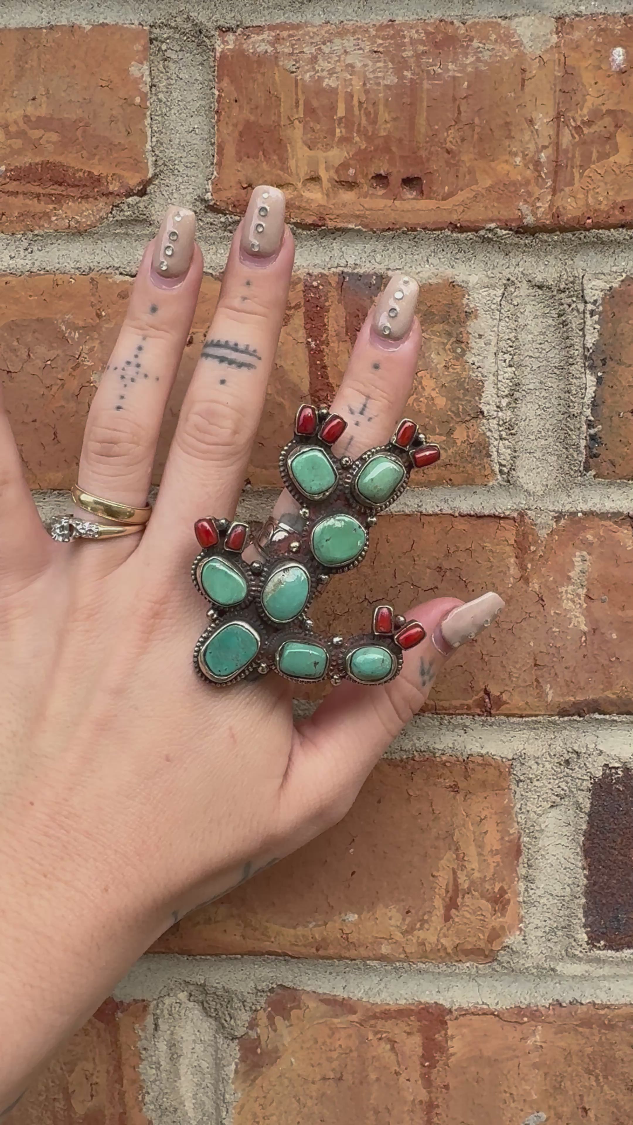 Big Cactus & Flowers Ring