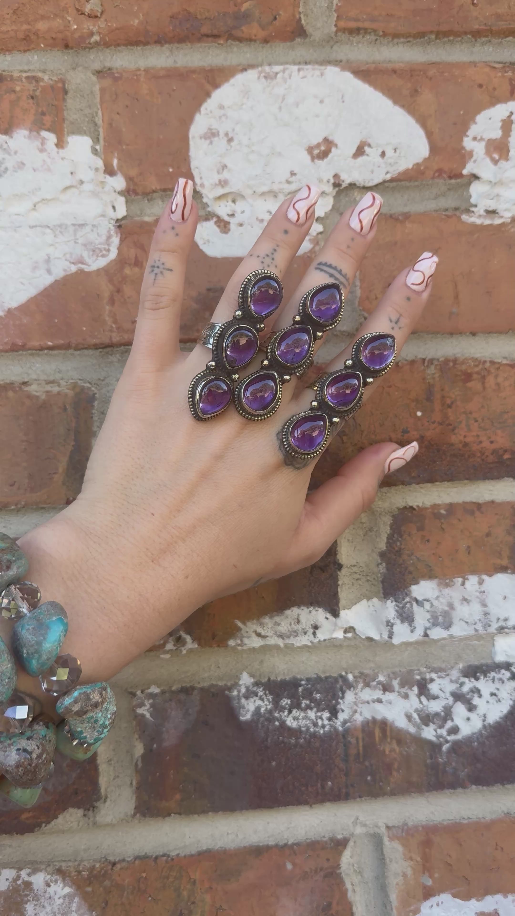 Amethyst Triple Stack Ring