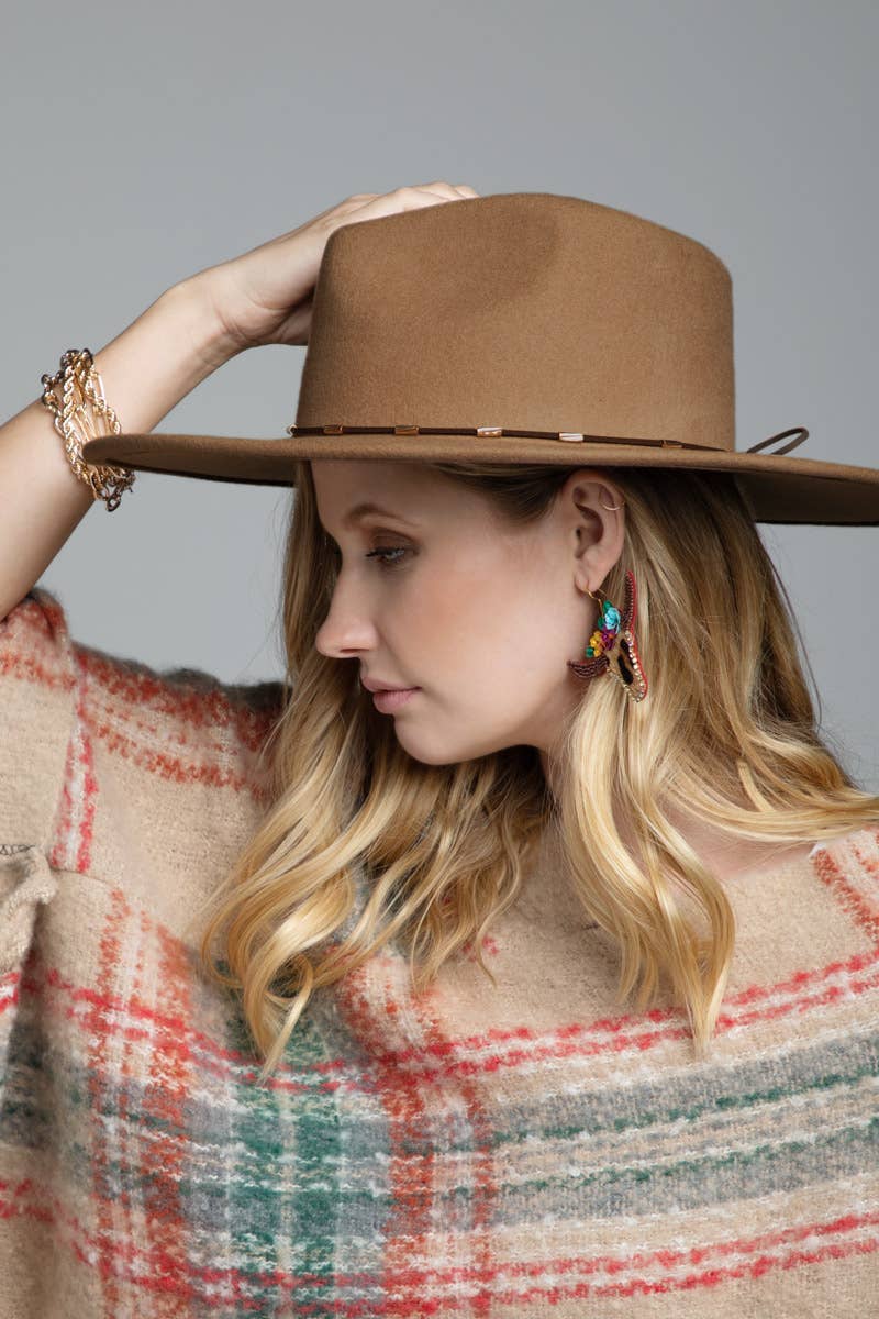 Pumpkin Spice Wool Delicate Trim Panama hat - ivyandlavyboutique Urbanista