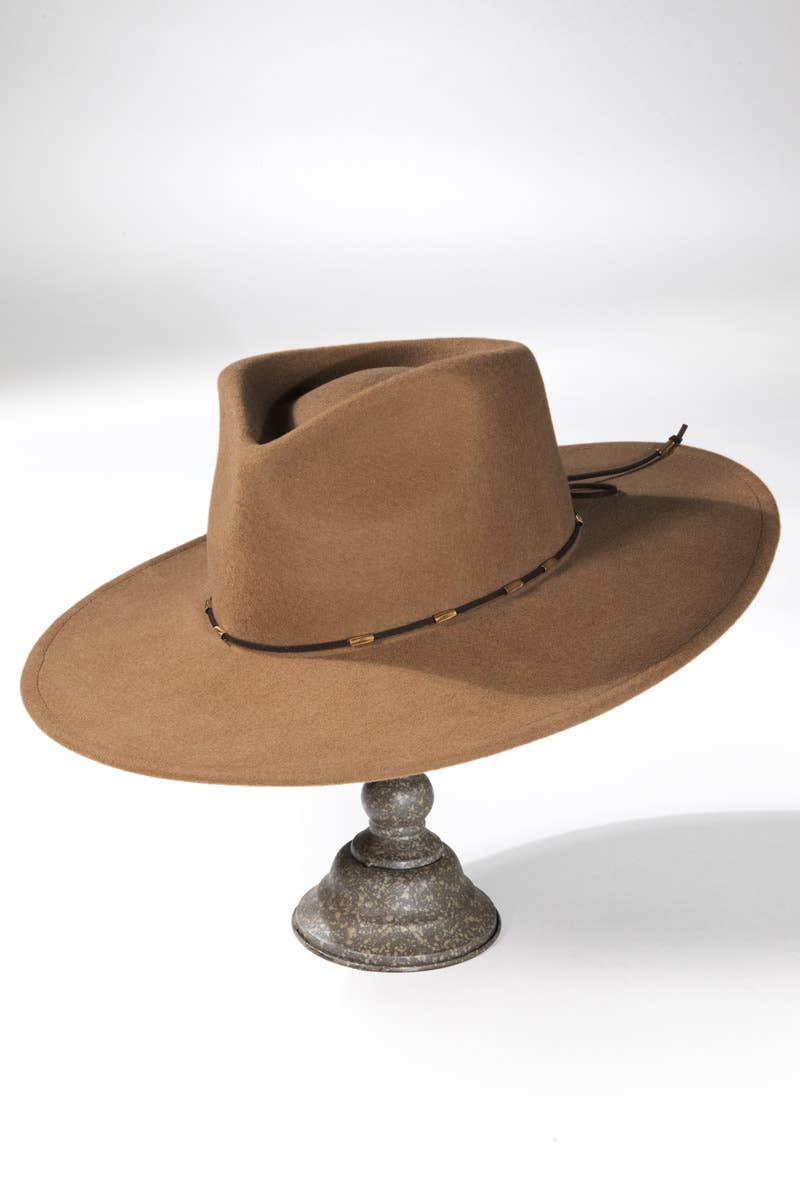 Pumpkin Spice Wool Delicate Trim Panama hat - ivyandlavyboutique Urbanista