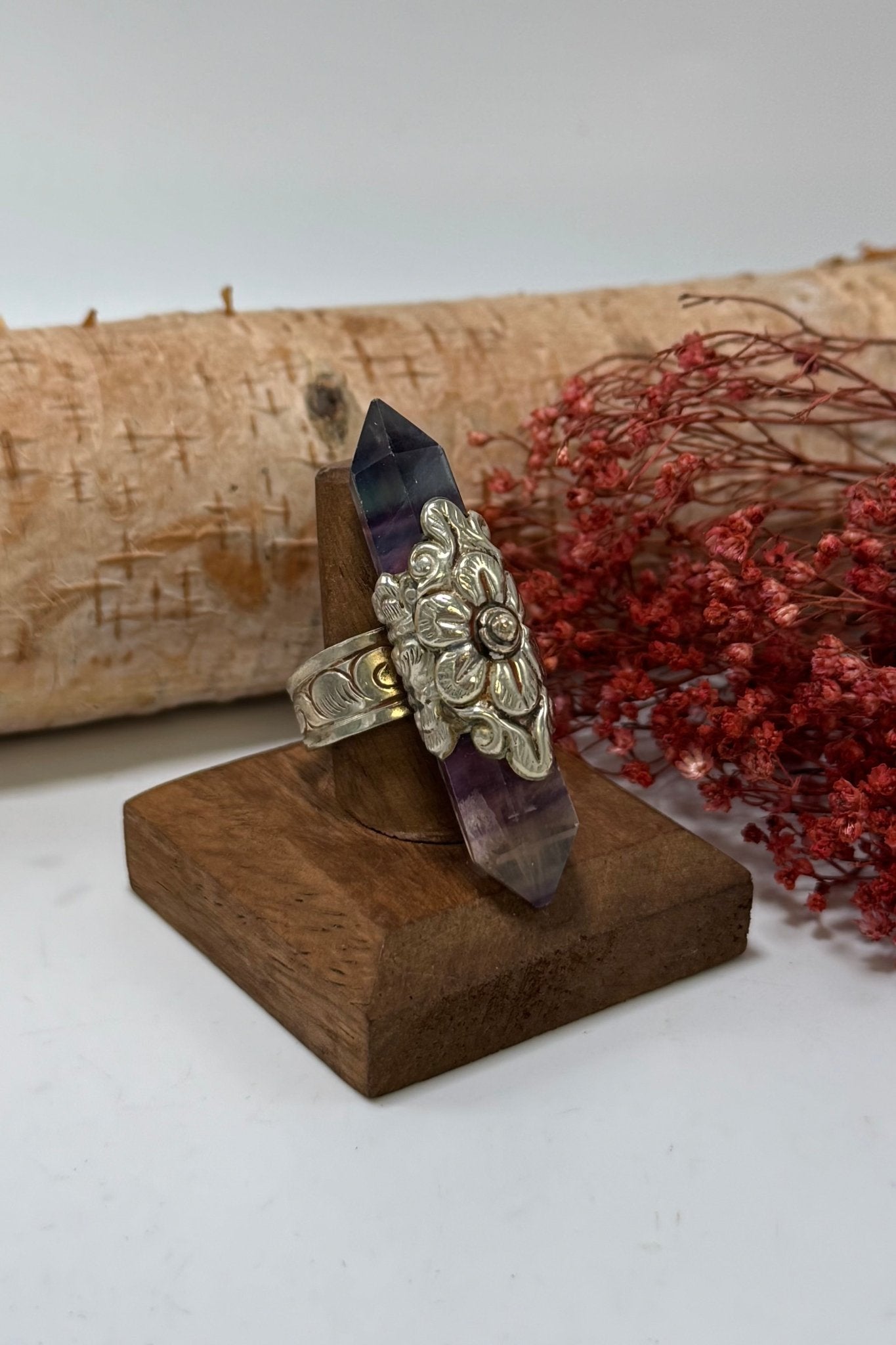 Purple Crystal Log Ring - ivyandlavyboutique ivyandlavyboutique