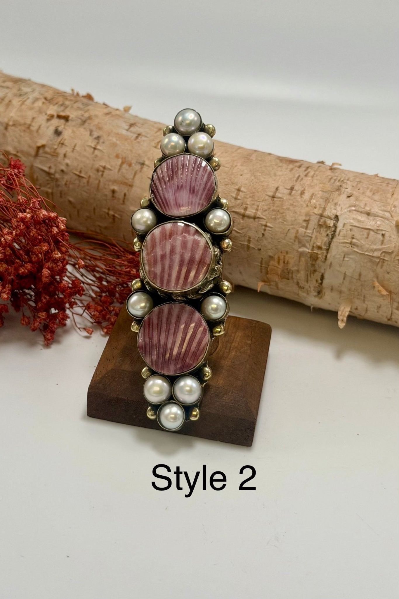 Purple Shell Etched Ring - ivyandlavyboutique ivyandlavyboutique