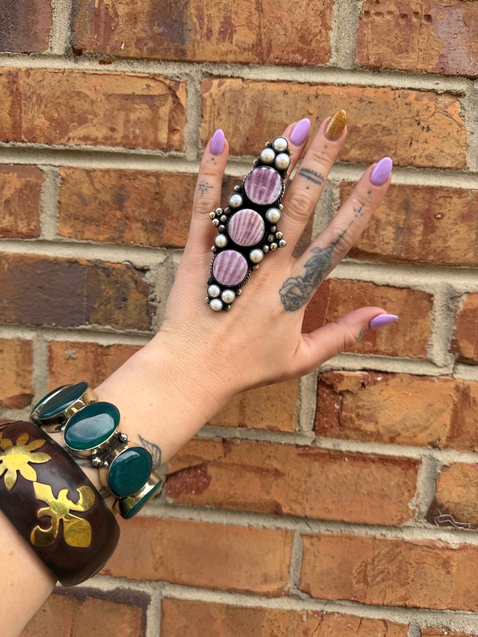 Purple Shell Etched Ring - ivyandlavyboutique ivyandlavyboutique