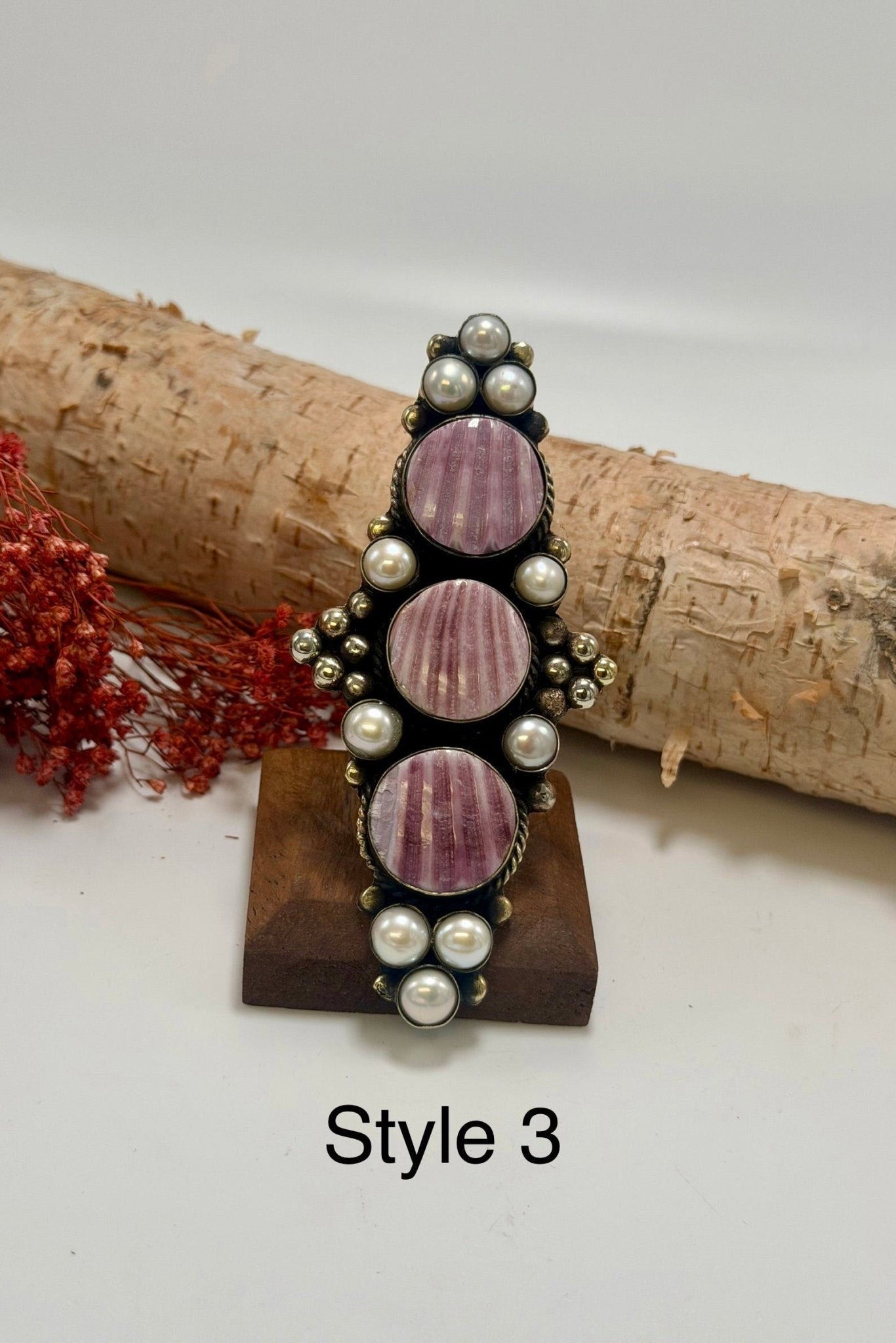 Purple Shell Etched Ring - ivyandlavyboutique ivyandlavyboutique