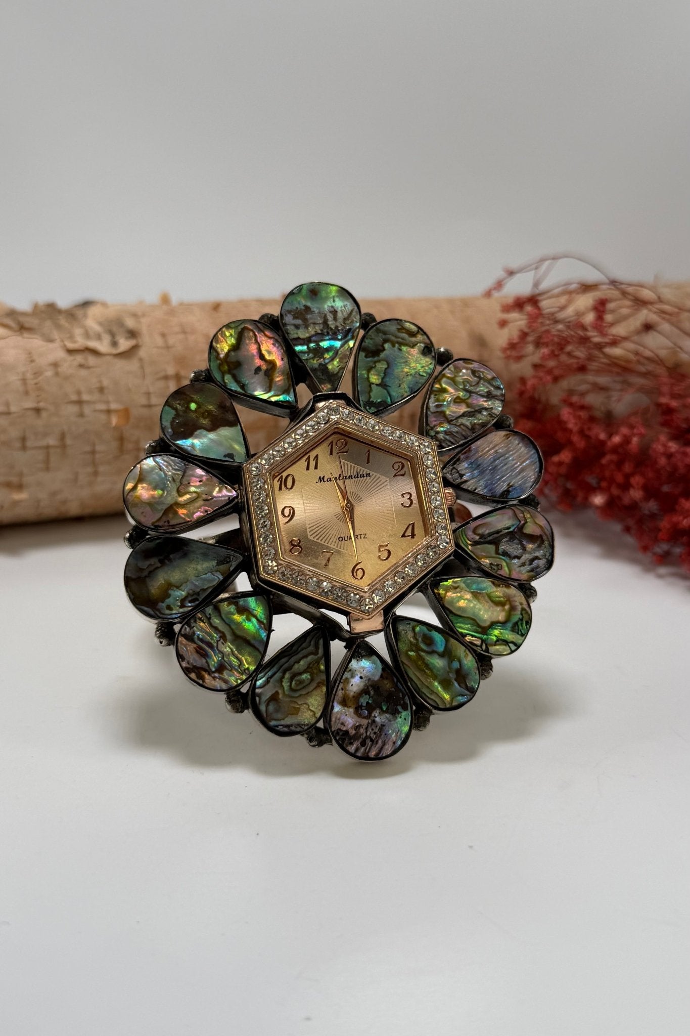 QUARTZ Bedazzled Watch Cuff/Color Swirl - ivyandlavyboutique ivyandlavyboutique
