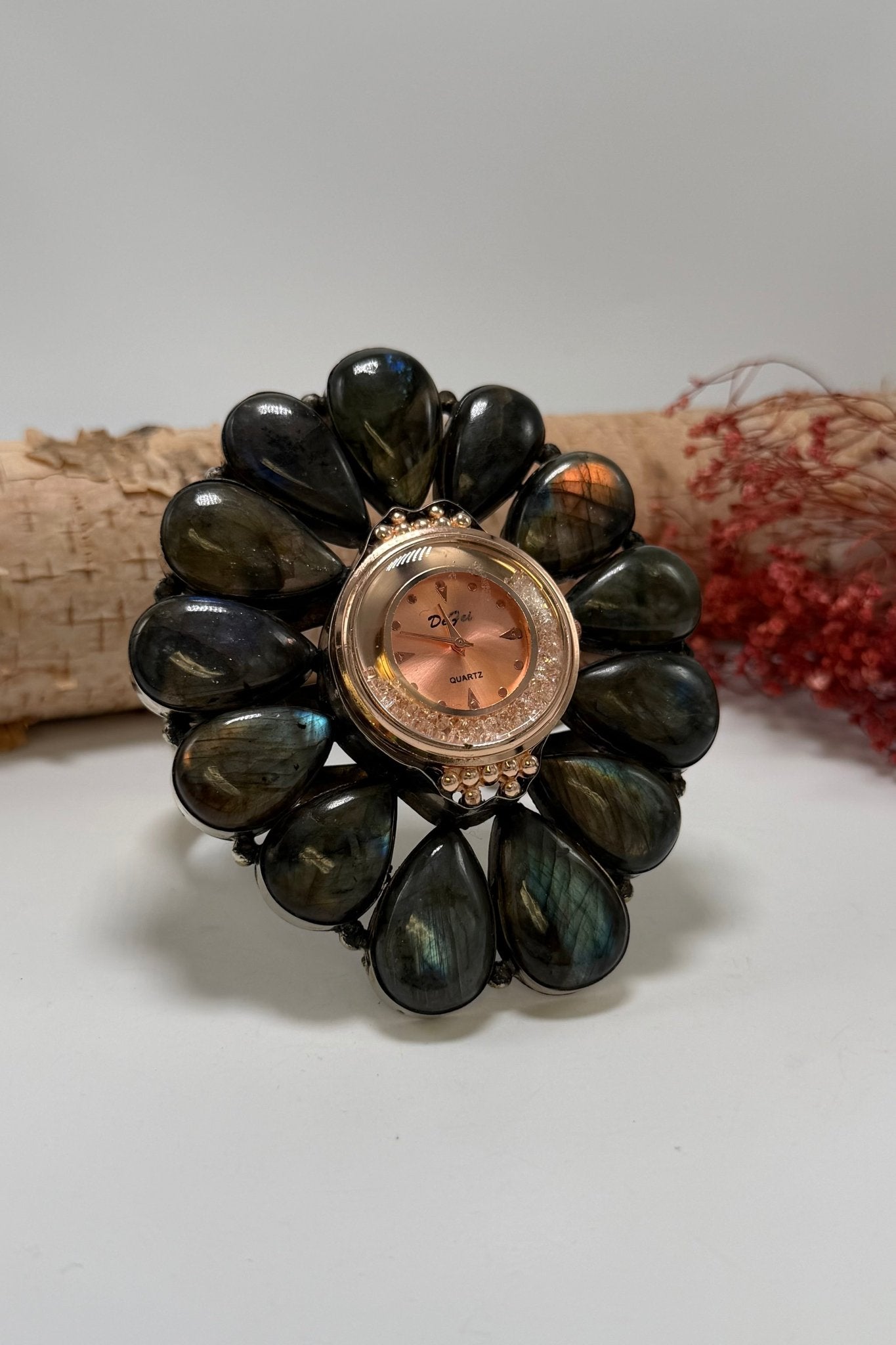 QUARTZ Watch Cuff/Moonstone - ivyandlavyboutique ivyandlavyboutique