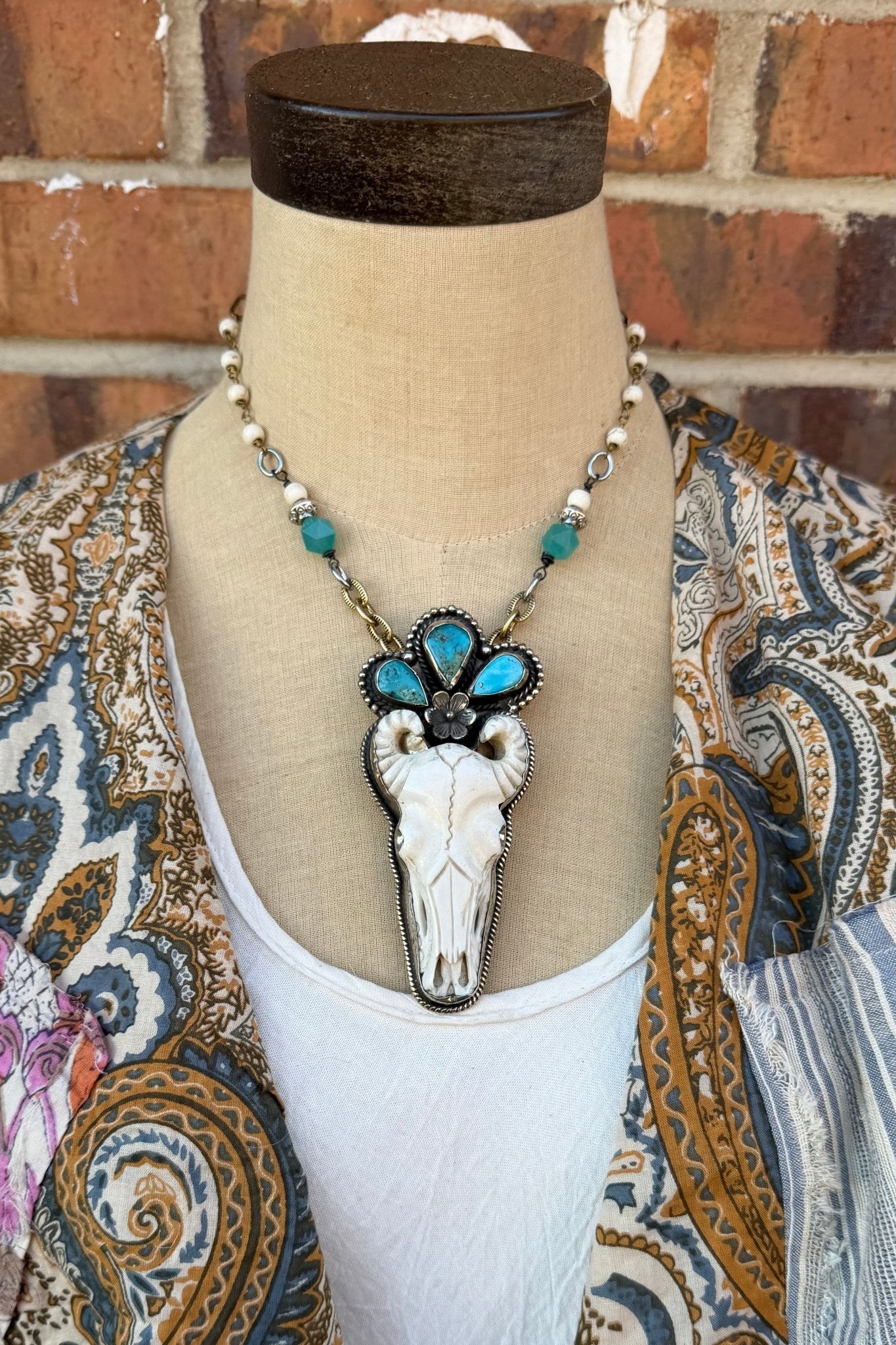 Ram Blue Statement Necklace - ivyandlavyboutique ivyandlavyboutique