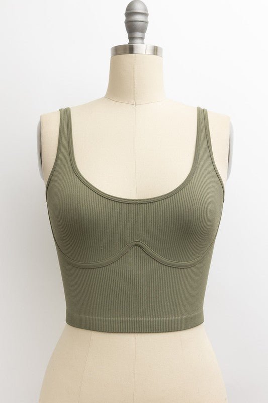 Rebecka Ribbed Underline Seams Brami Top - ivyandlavyboutique Leto Accessories
