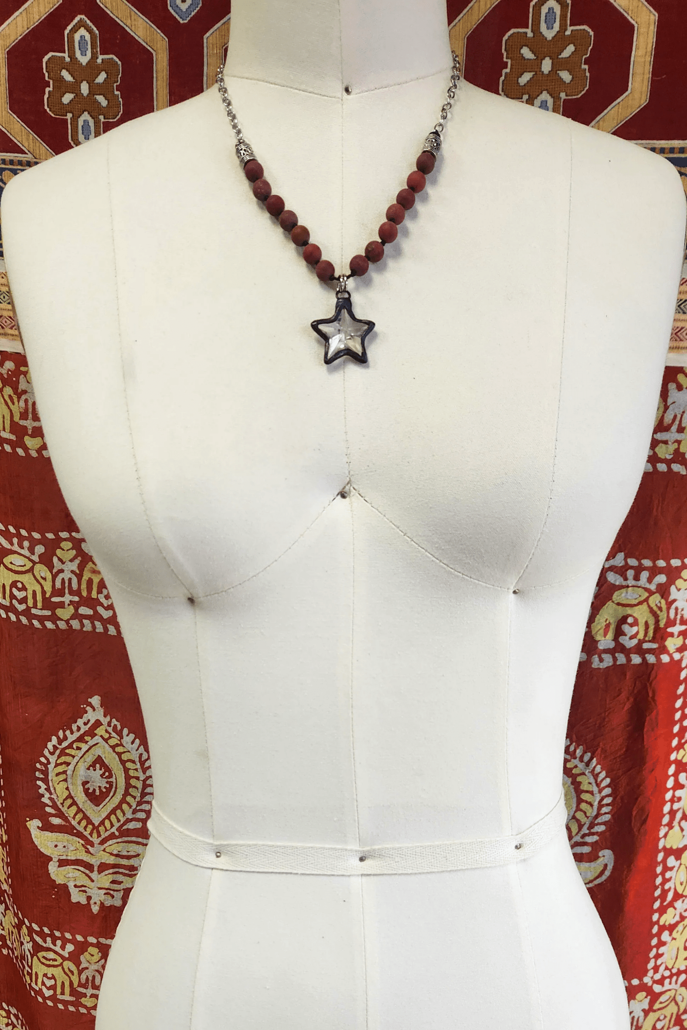 Red Bead & Crystal Star Necklace - ivyandlavyboutique Spirit Lala