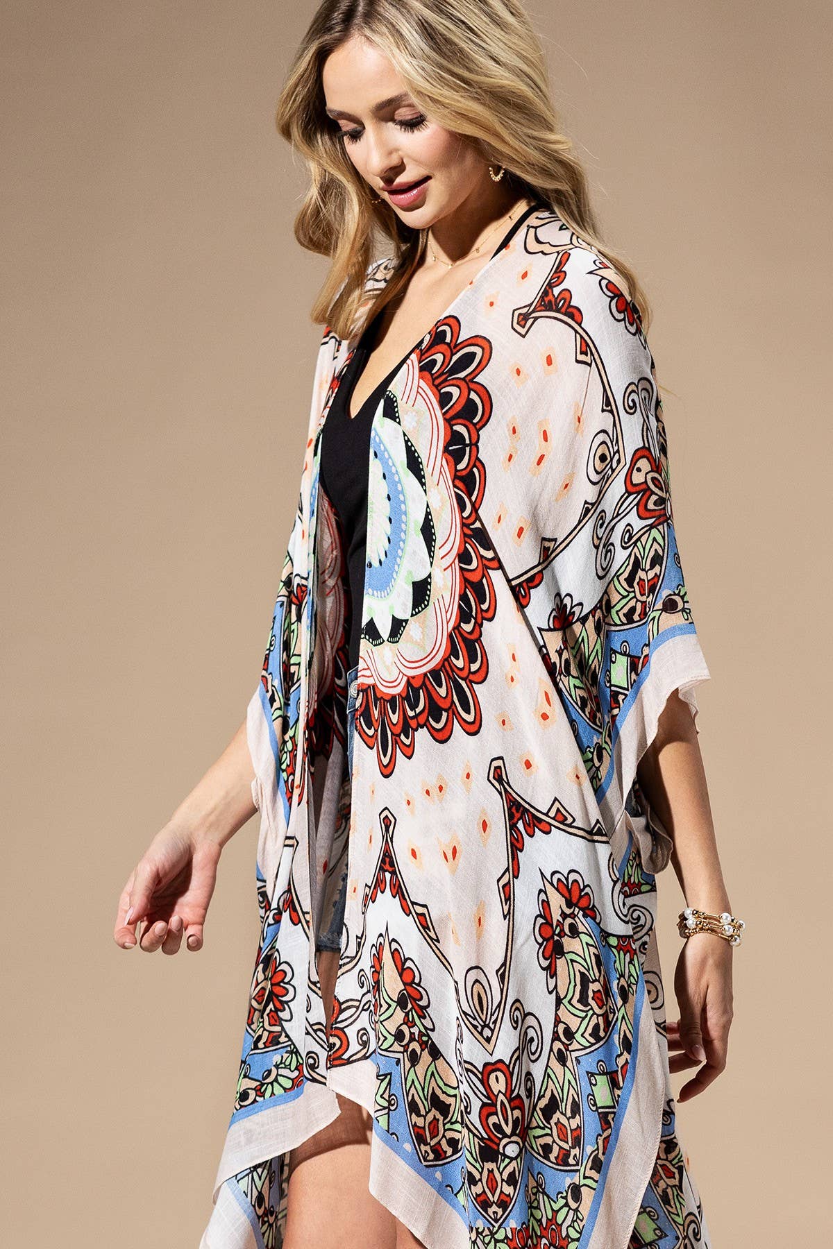Red Mandala Kimono: RED MANDALA - ivyandlavyboutique Urbanista