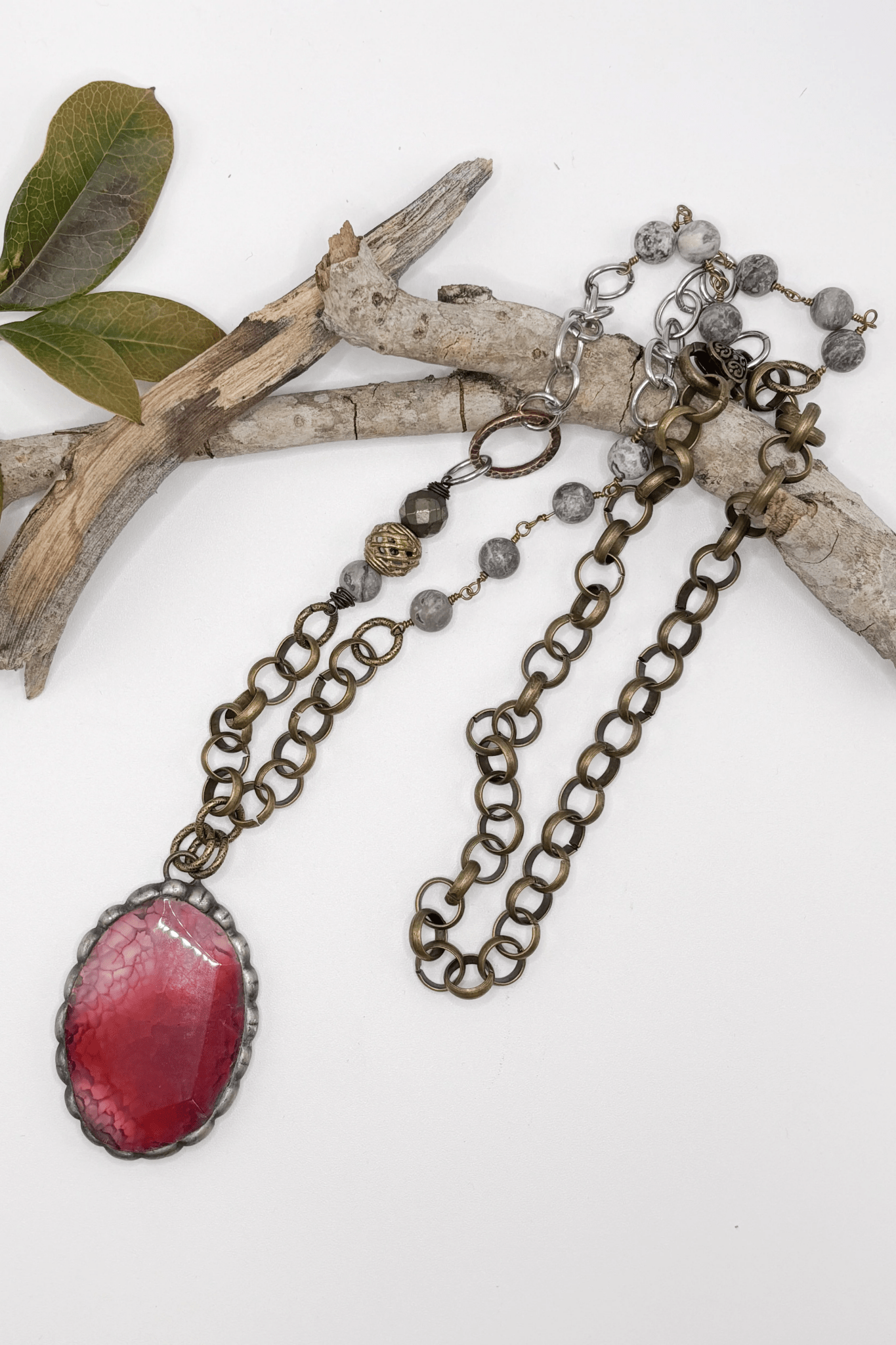 Red Quartz Statement Drop Necklace - ivyandlavyboutique Spirit Lala