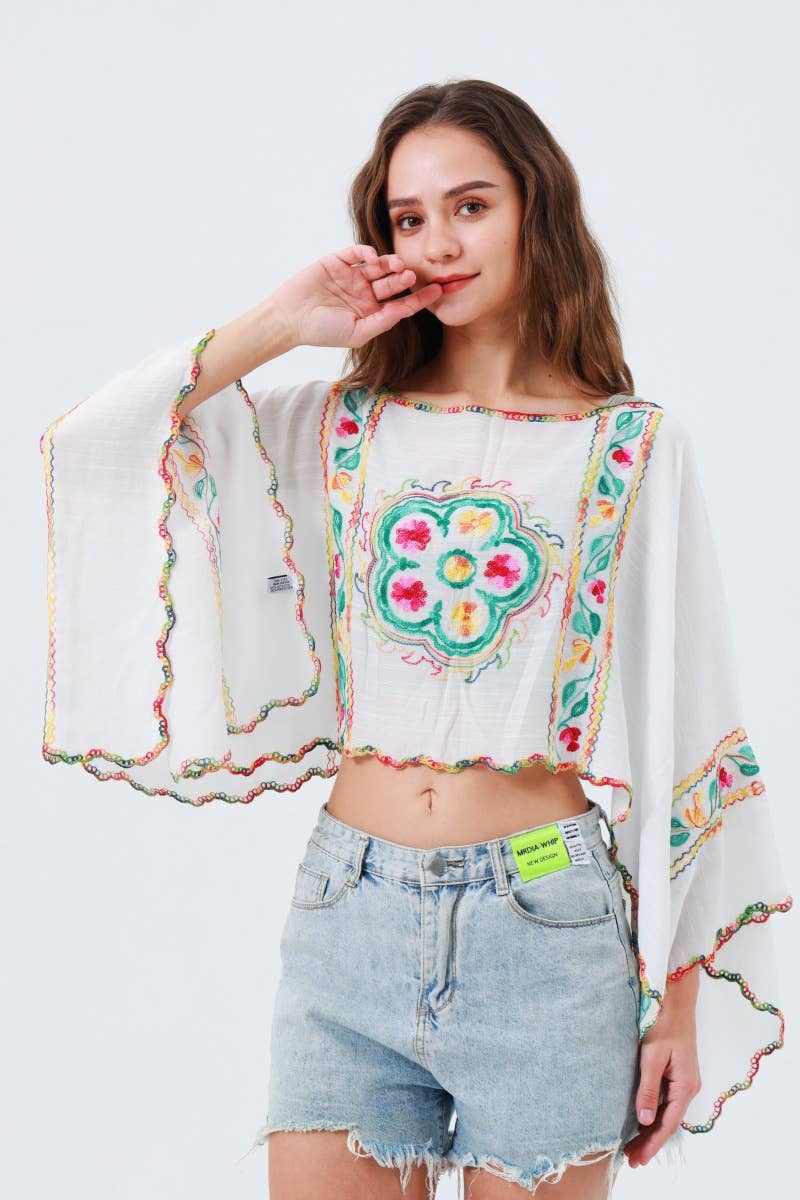 Reversible Floral Cropped Kimono Top - ivyandlavyboutique Leto Accessories