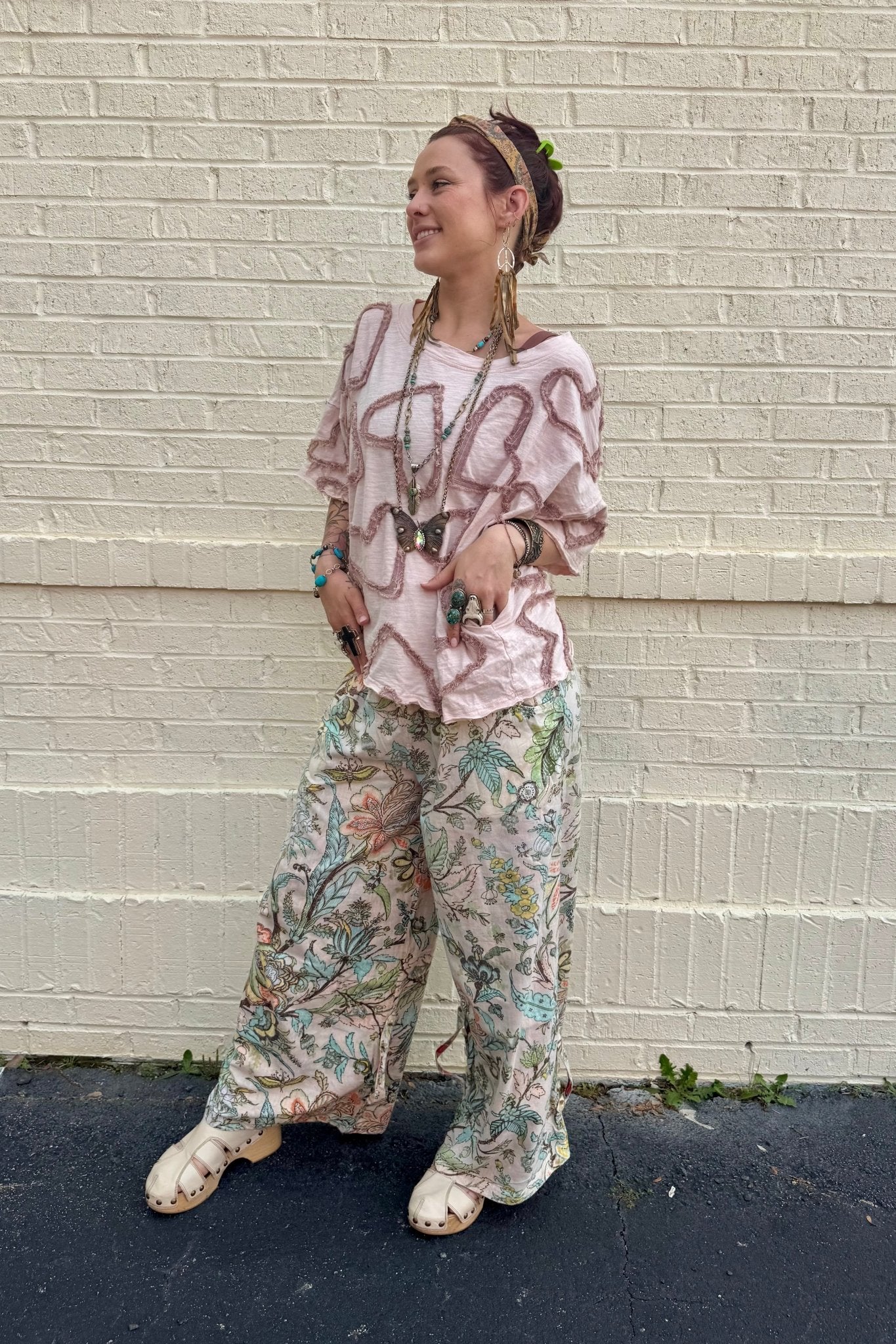 Reversible Plaid & Floral Roomy Boho Pant - ivyandlavyboutique A Rare Bird Shop