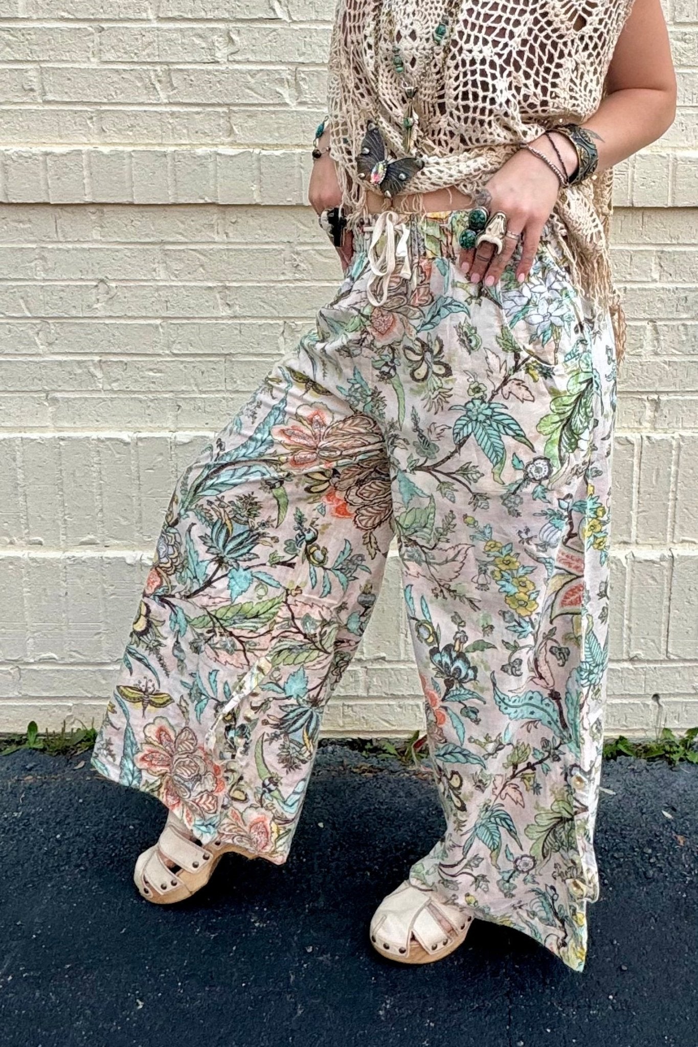 Reversible Plaid & Floral Roomy Boho Pant - ivyandlavyboutique A Rare Bird Shop