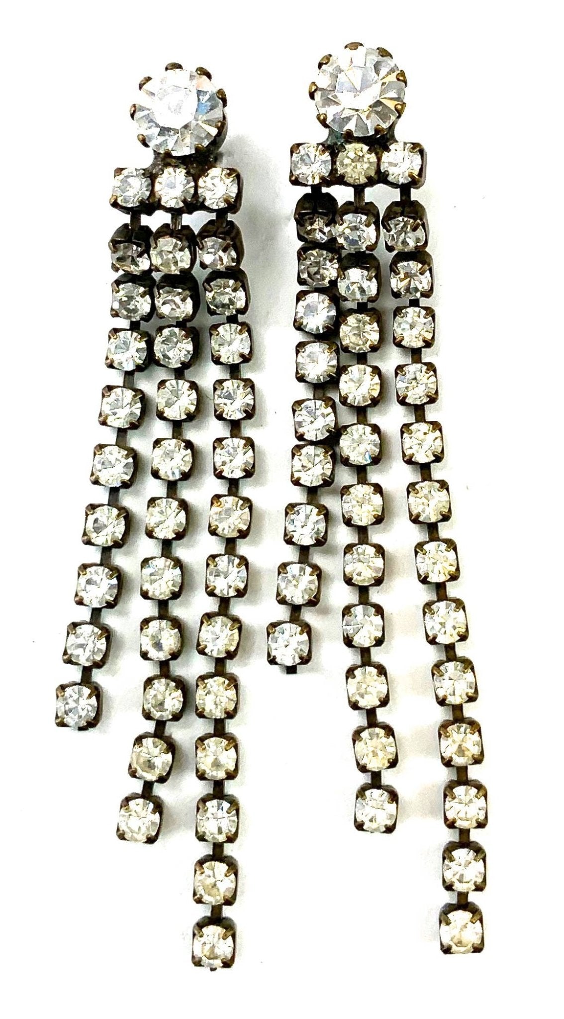 Rhinestone Chain Fringe On Post - ivyandlavyboutique Lost & Found Trading