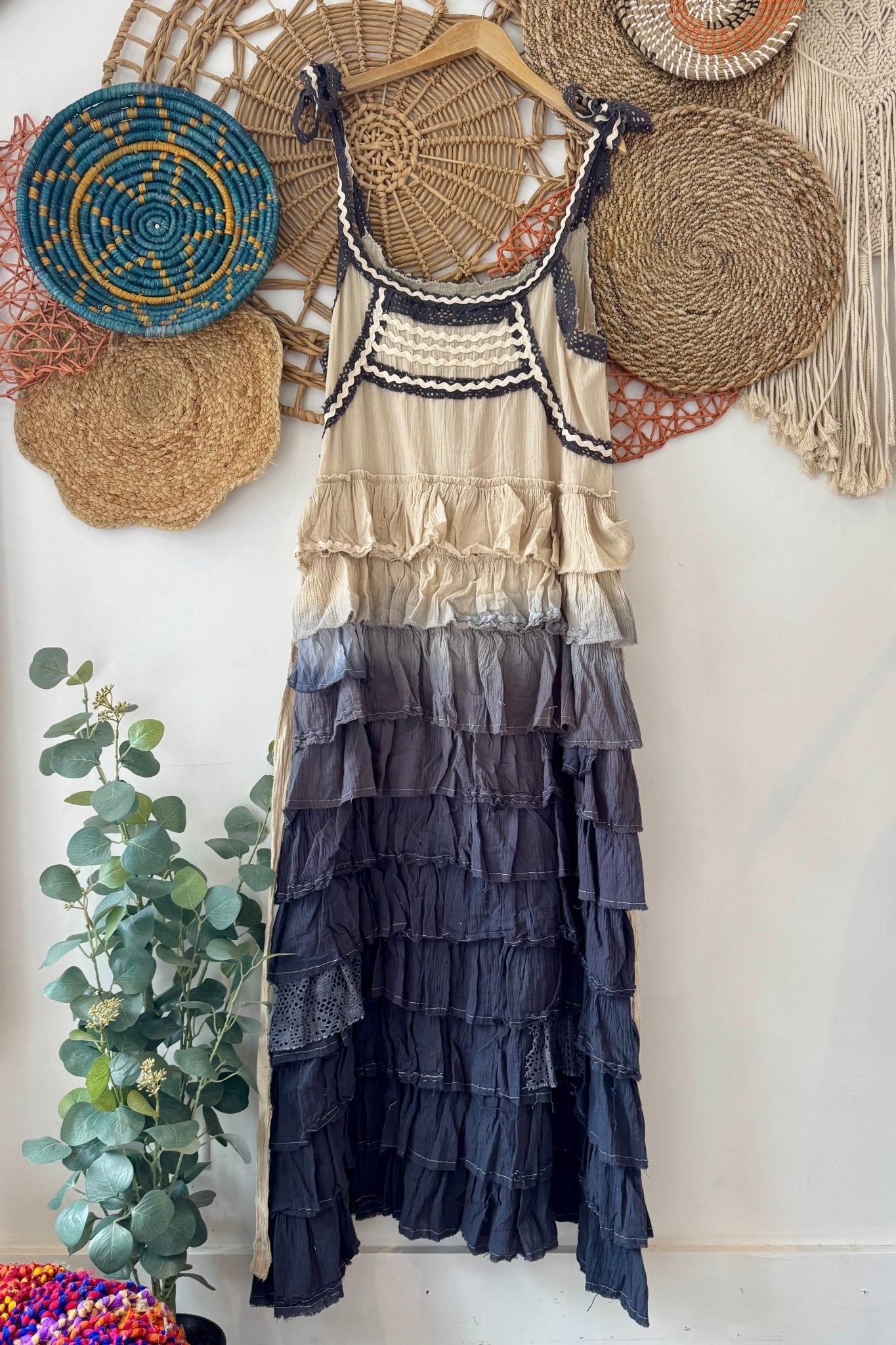 Ricrac Layered Ruffle Bohemia Dress - ivyandlavyboutique A Rare Bird Shop