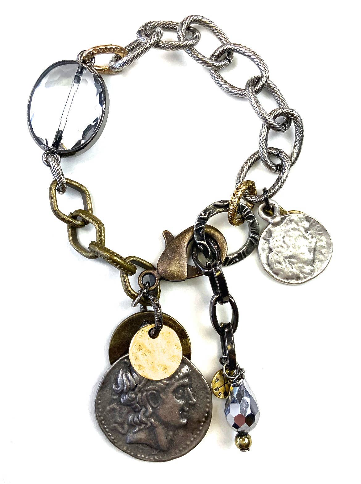 RM124 BR-Mixed Chains & Coins Etc. w/Lobster Clasp - ivyandlavyboutique Lost & Found Trading