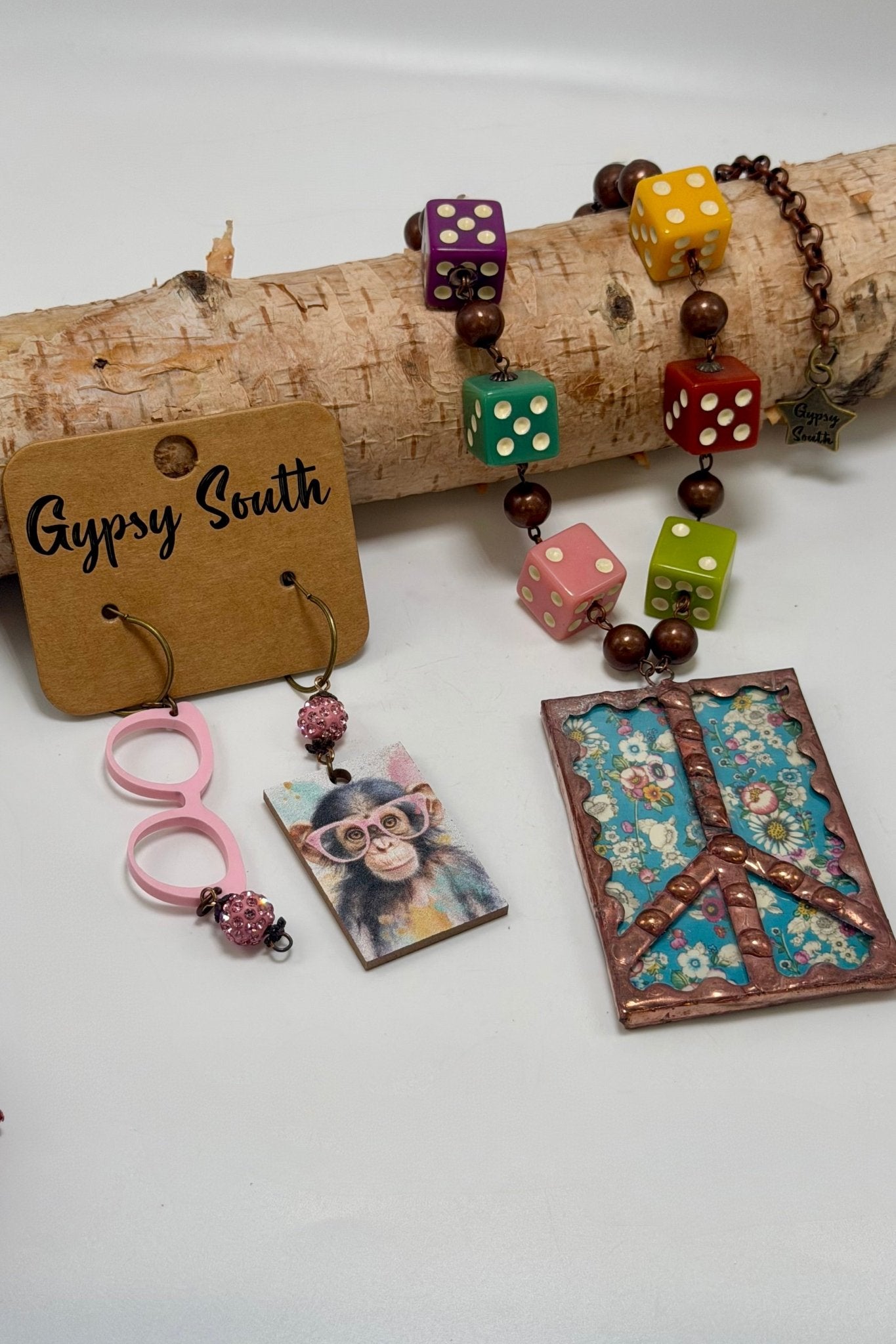 Rolling The Dice On Peace Necklace - ivyandlavyboutique Gypsy South