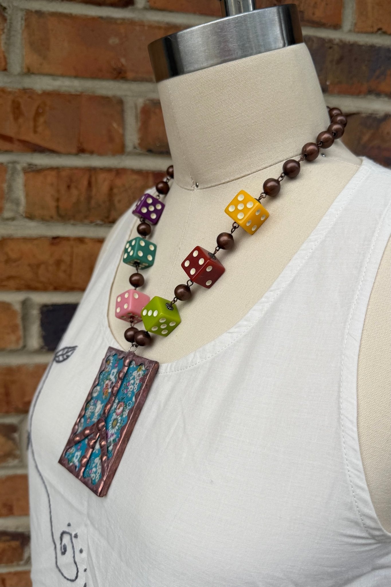 Rolling The Dice On Peace Necklace - ivyandlavyboutique Gypsy South