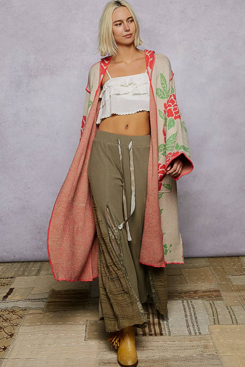 Rose Garden Maxi Cardigan Kimono - ivyandlavyboutique Pol Clothing