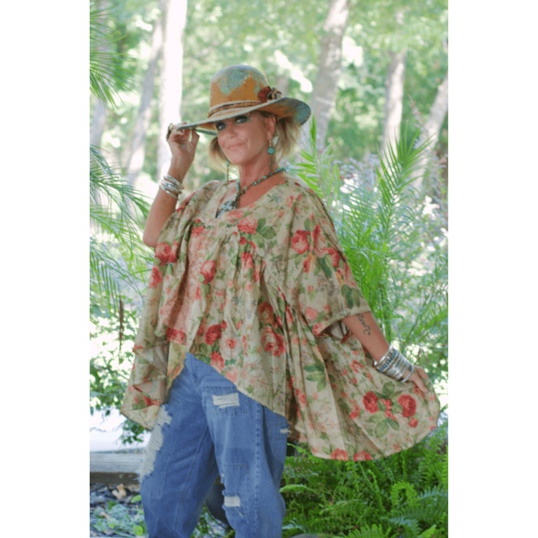 Rose Garden Trellis Top - ivyandlavyboutique Jaded Gypsy