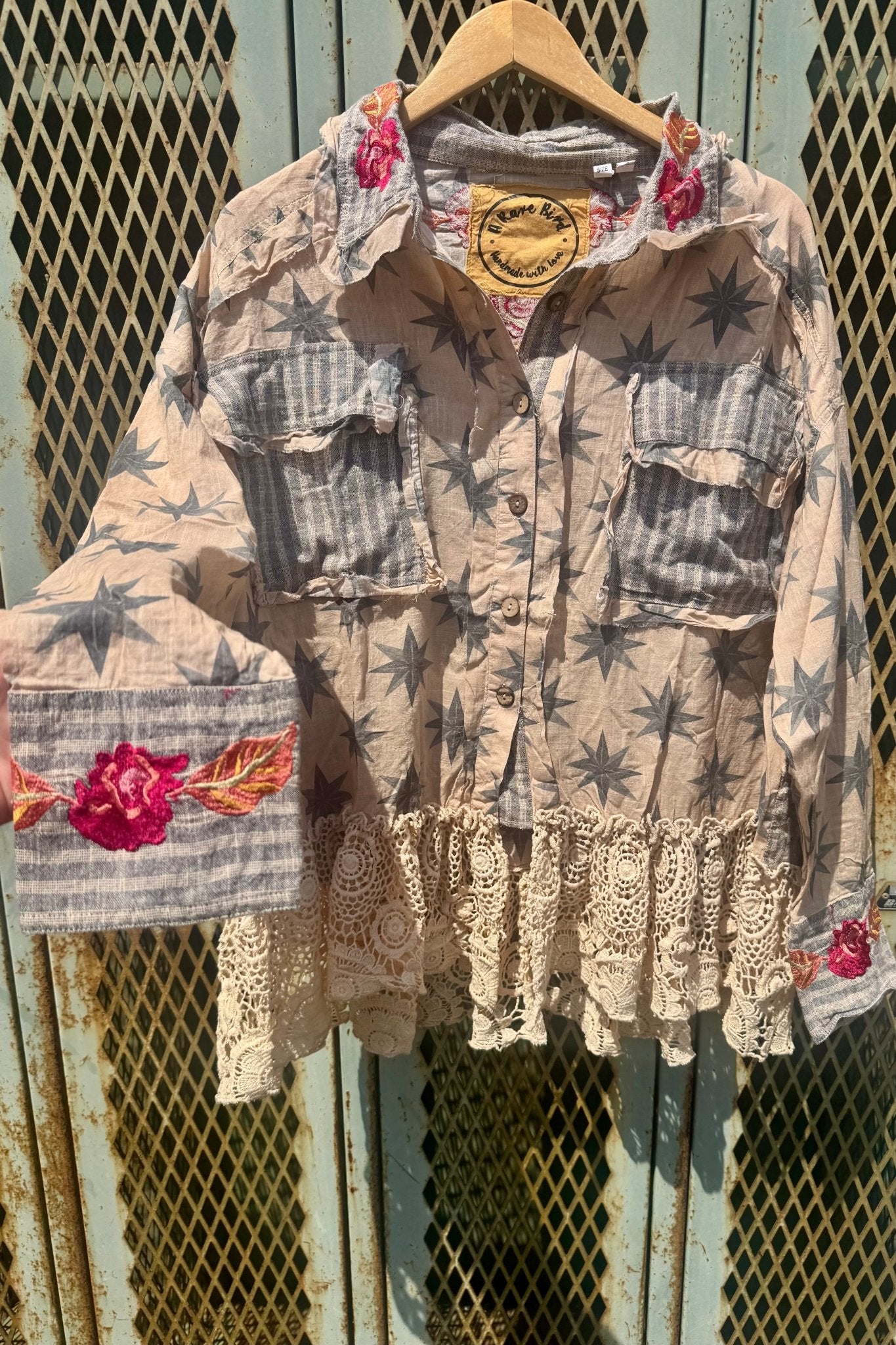 Roses Are Red Shirt/Jacket - ivyandlavyboutique A Rare Bird Shop