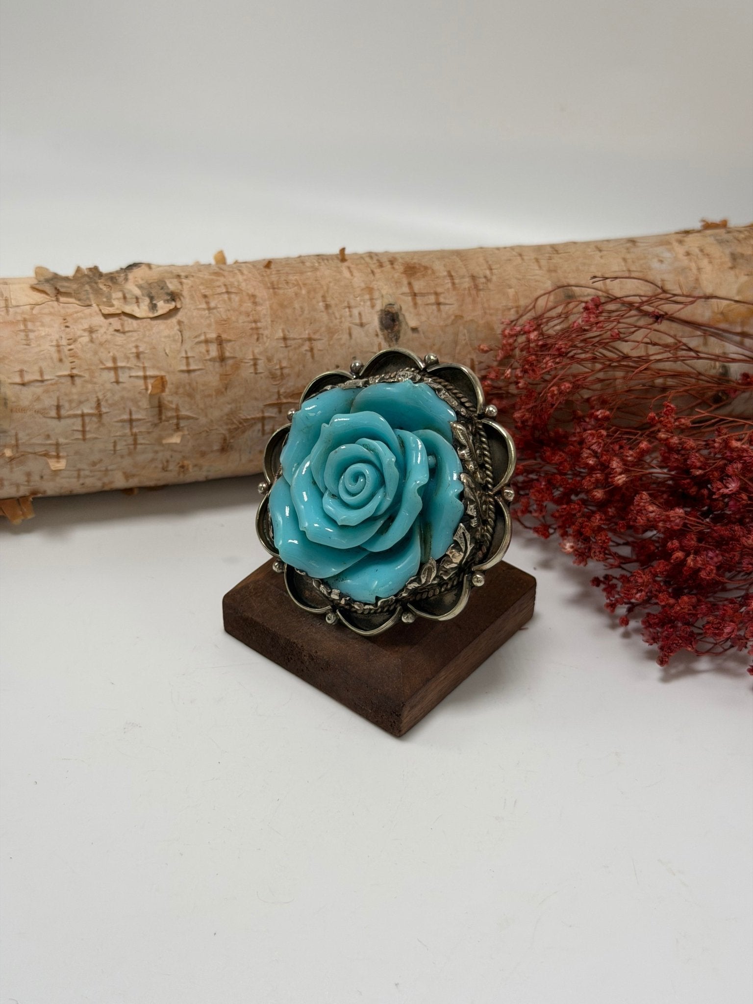 Roses for you Ring in Dirty Blue - ivyandlavyboutique ivyandlavyboutique