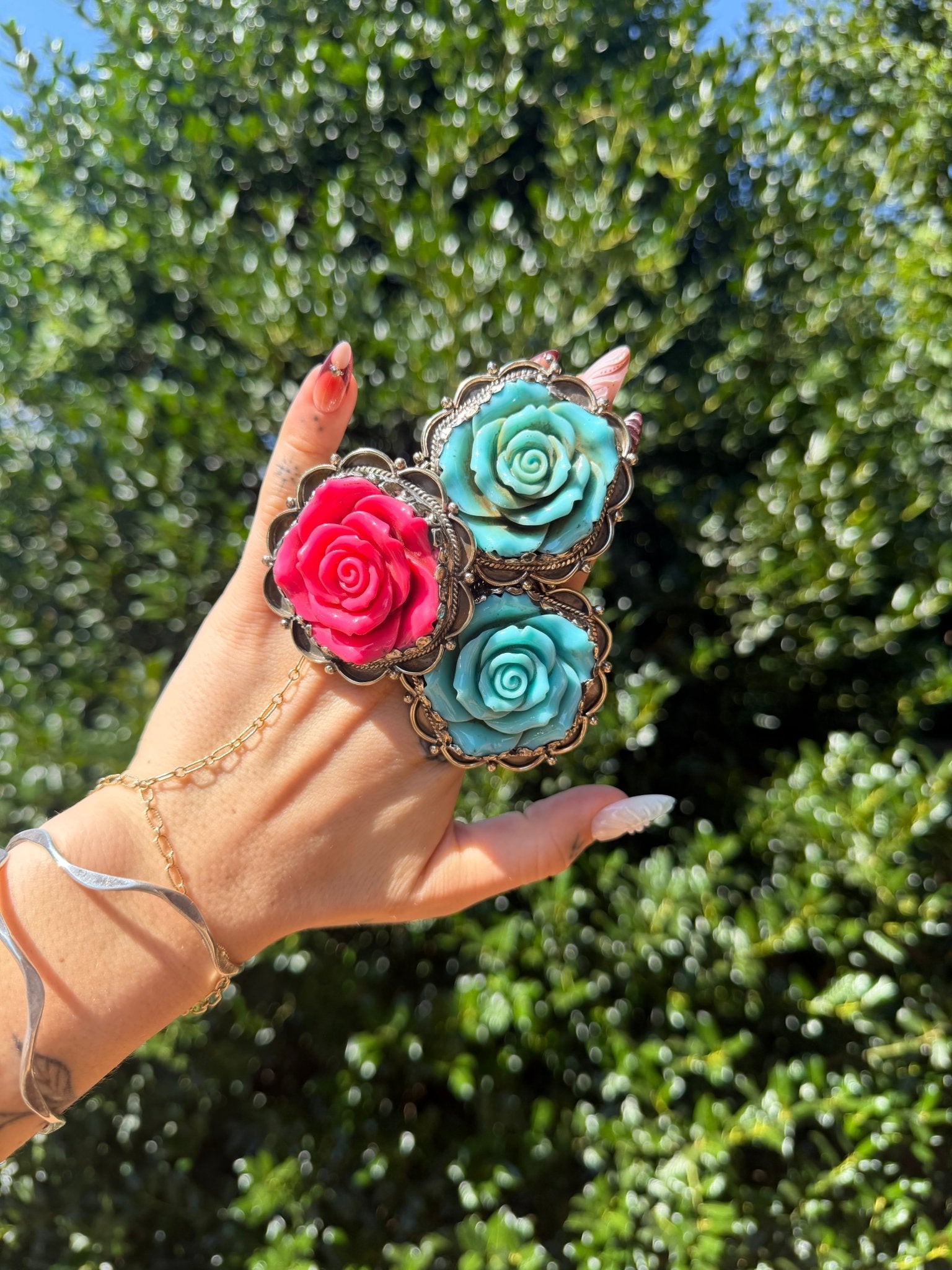 Roses for you Ring in Dirty Blue - ivyandlavyboutique ivyandlavyboutique