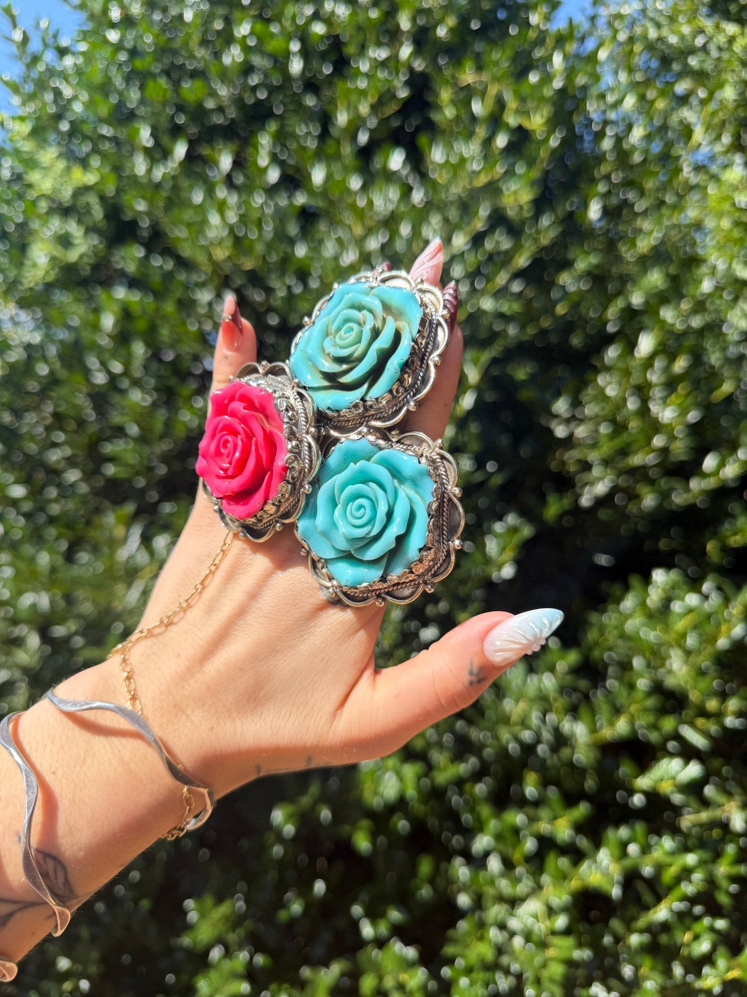 Roses for you Ring in Seafoam Blue - ivyandlavyboutique ivyandlavyboutique