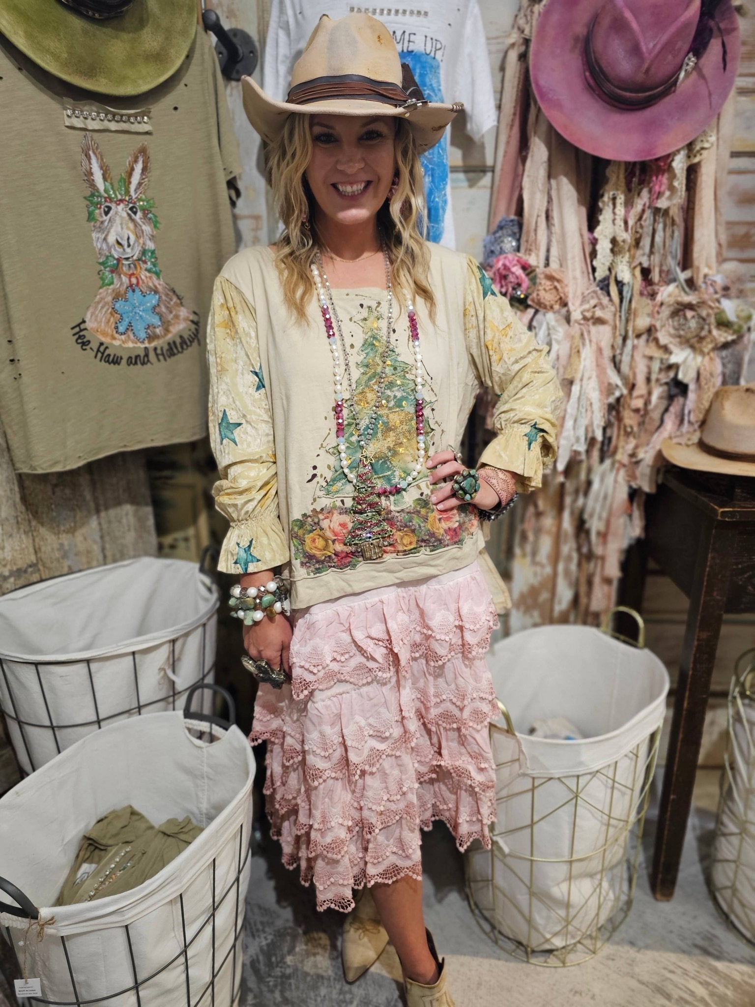 Rosie Tea Christmas Shirt - ivyandlavyboutique A Rare Bird Shop