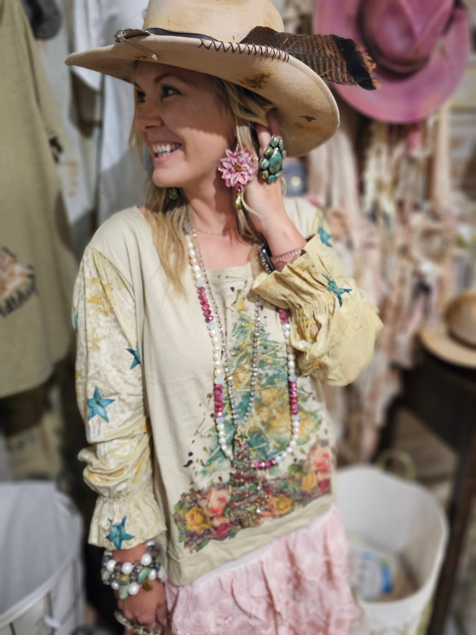 Rosie Tea Christmas Shirt - ivyandlavyboutique A Rare Bird Shop