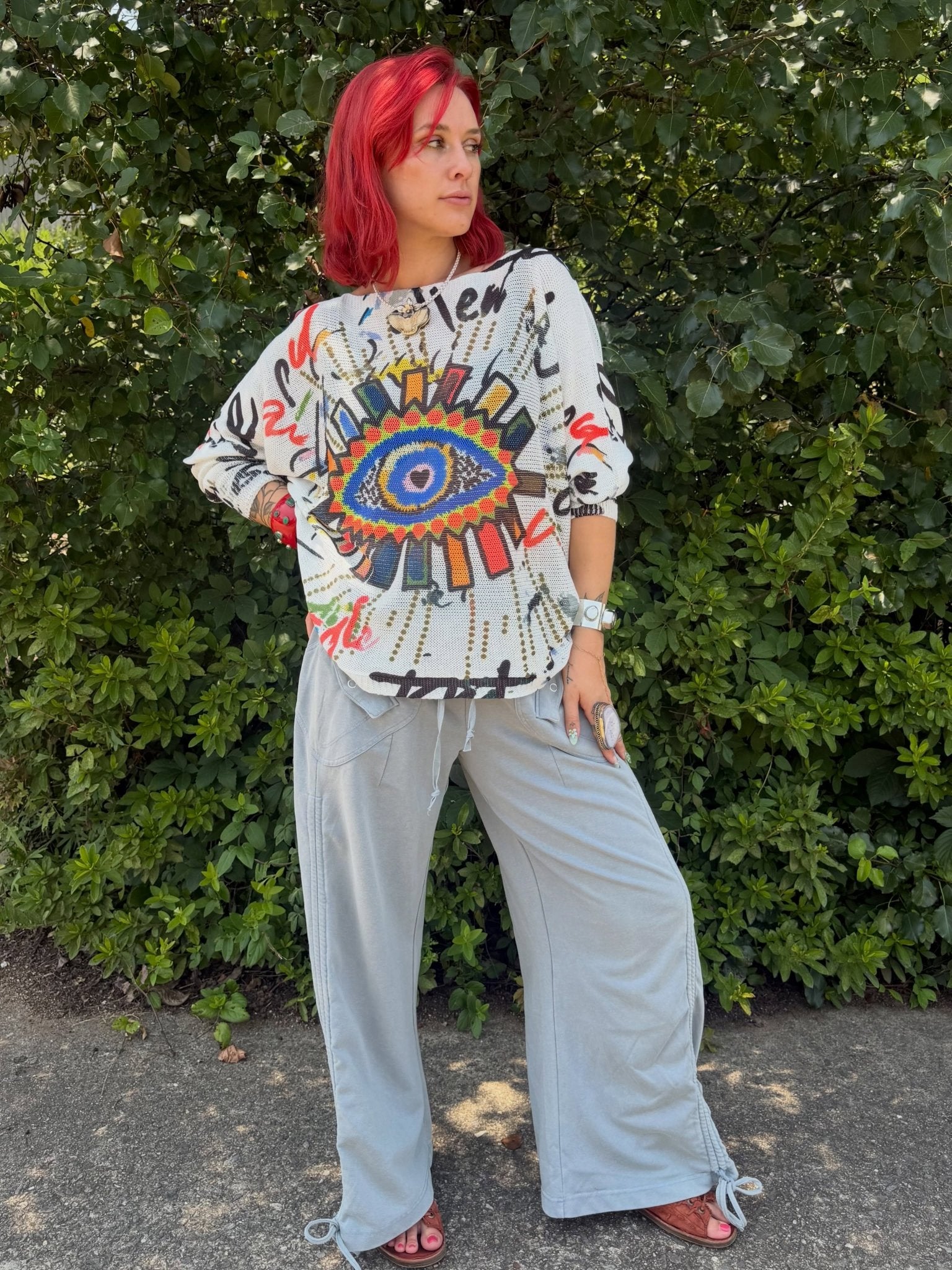 Ruched Wide-leg French Terry Sweatpants in Denim Blue - ivyandlavyboutique Blue Velvet
