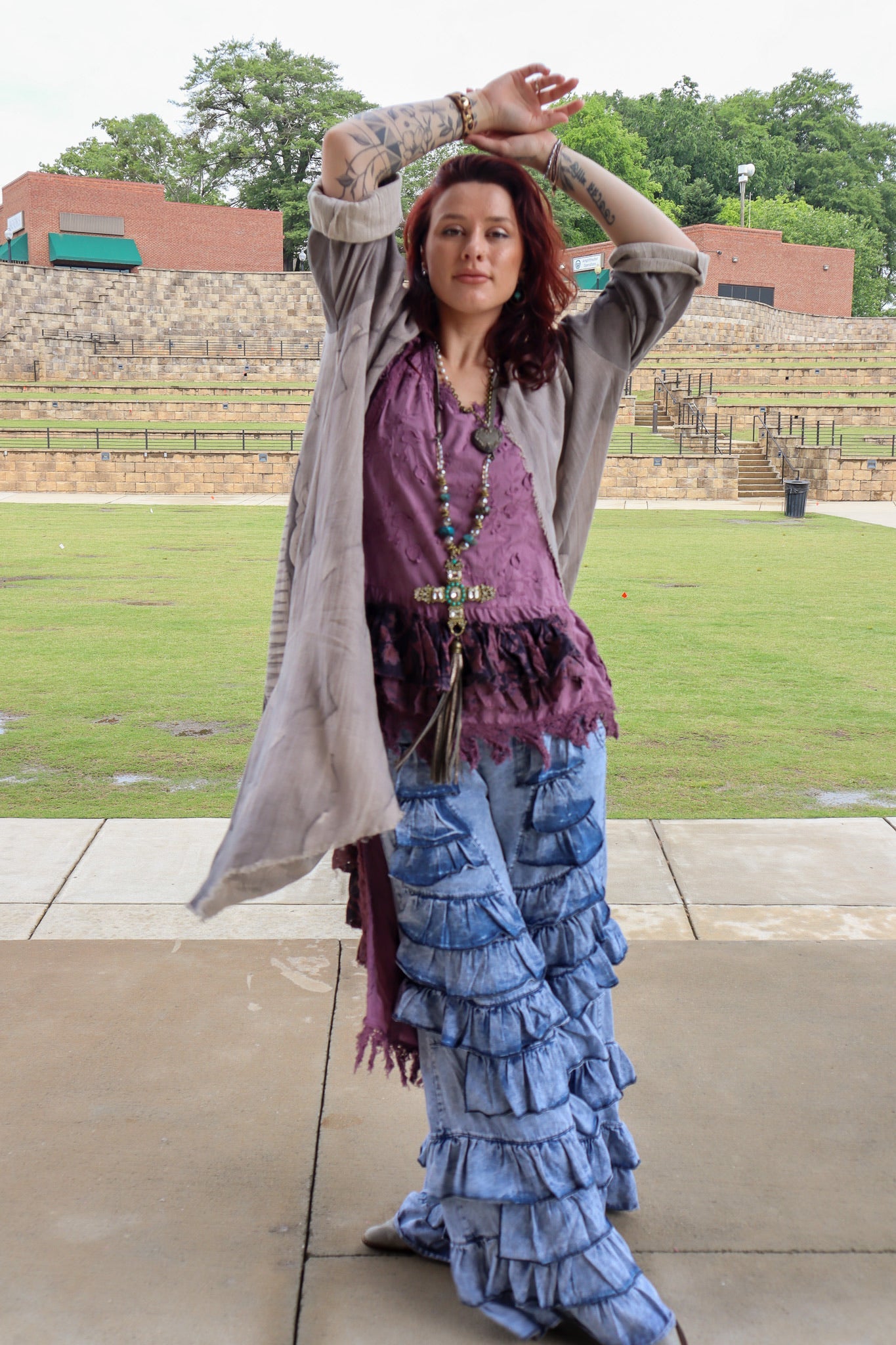 Ruffle Up High - Lo Top in Purple - ivyandlavyboutique Jaded Gypsy