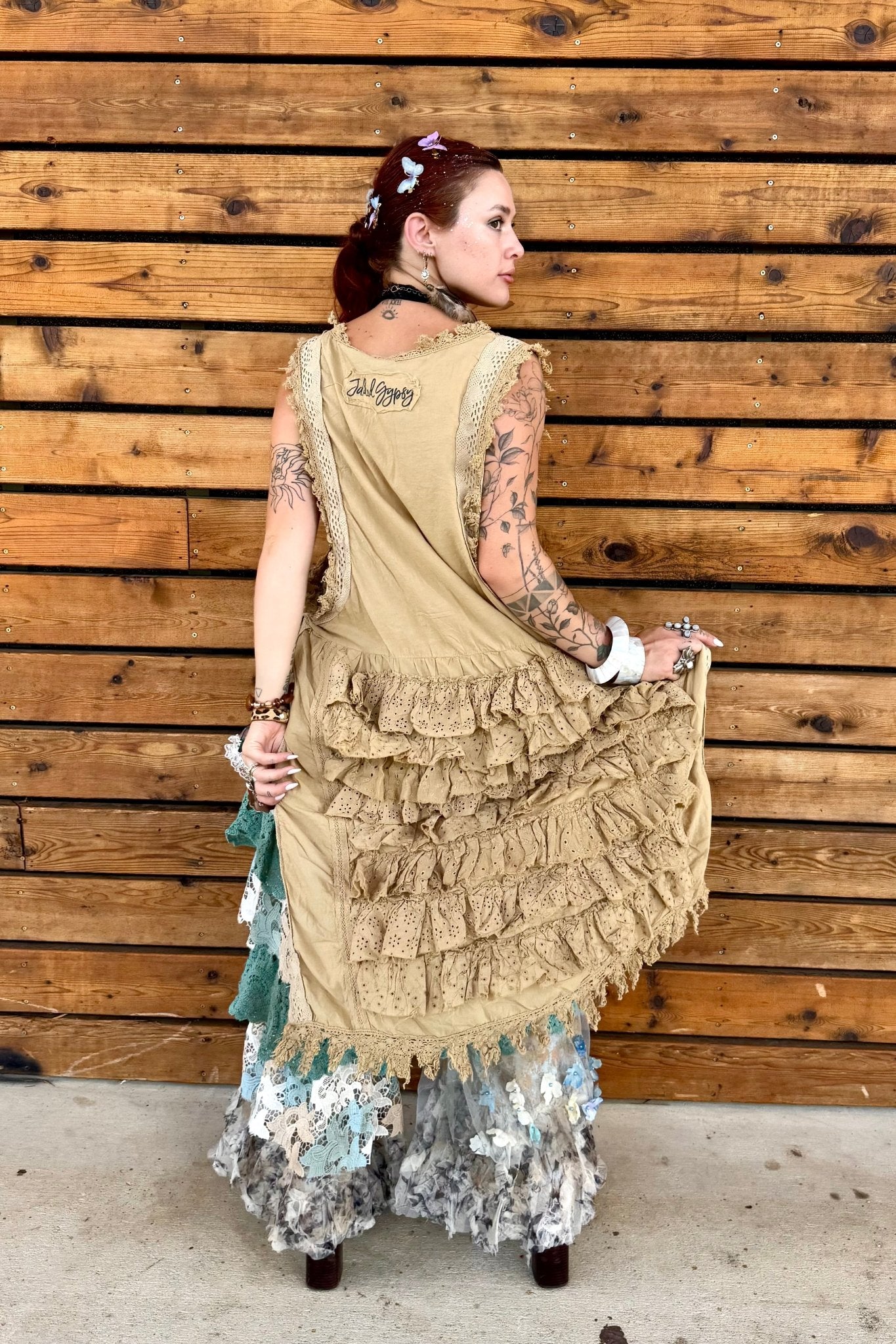Ruffle Up High - Lo Top Tea Stain - ivyandlavyboutique Jaded Gypsy