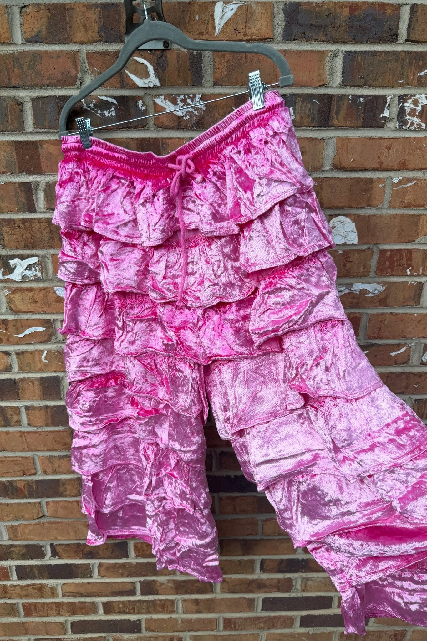 Ruffle Your Feathers Velvet Ruffle Pant - ivyandlavyboutique ivyandlavyboutique