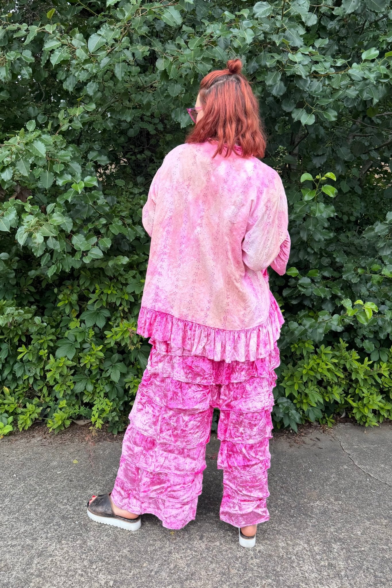 Ruffle Your Feathers Velvet Ruffle Pant - ivyandlavyboutique A Rare Bird Shop