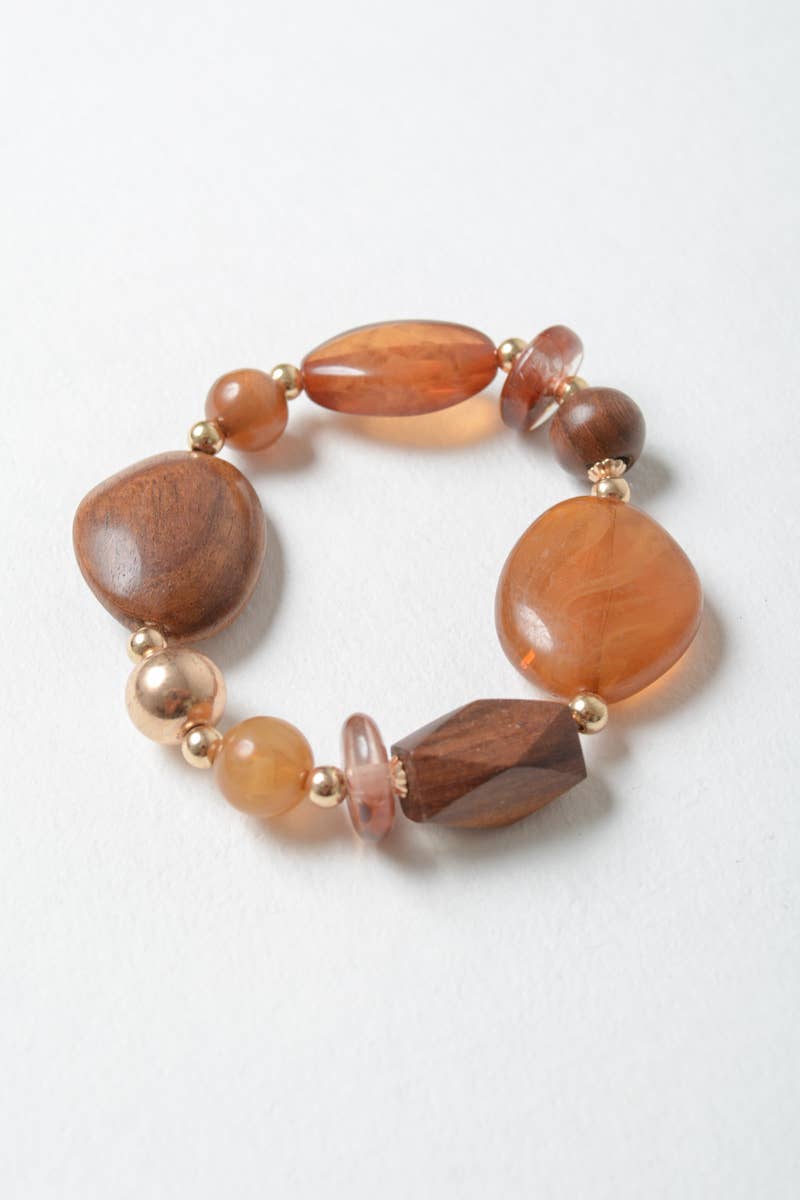 Rustic Wood and Stone Fashion Bracelet - ivyandlavyboutique Leto Accessories