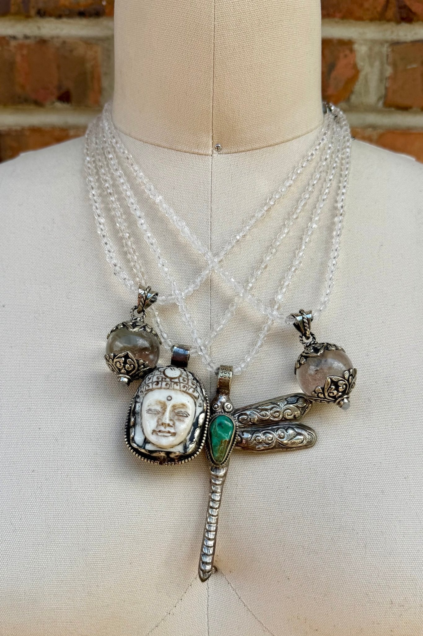 Sale - Crystal w/ Tibetan Silver Pendant - ivyandlavyboutique ivyandlavyboutique
