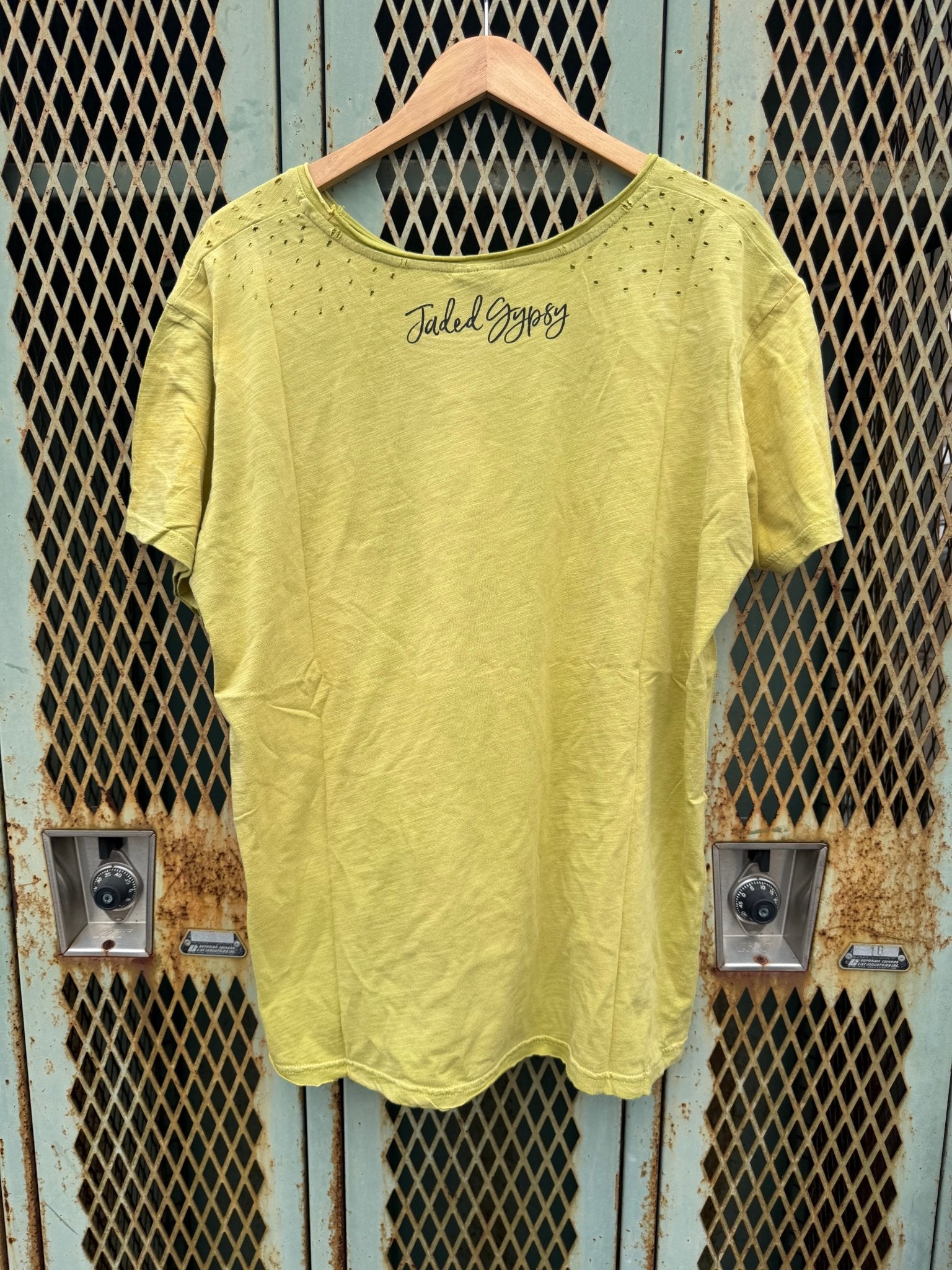 Sale - Hands Mushroom Moon Dance V - Neck Tee - ivyandlavyboutique Jaded Gypsy