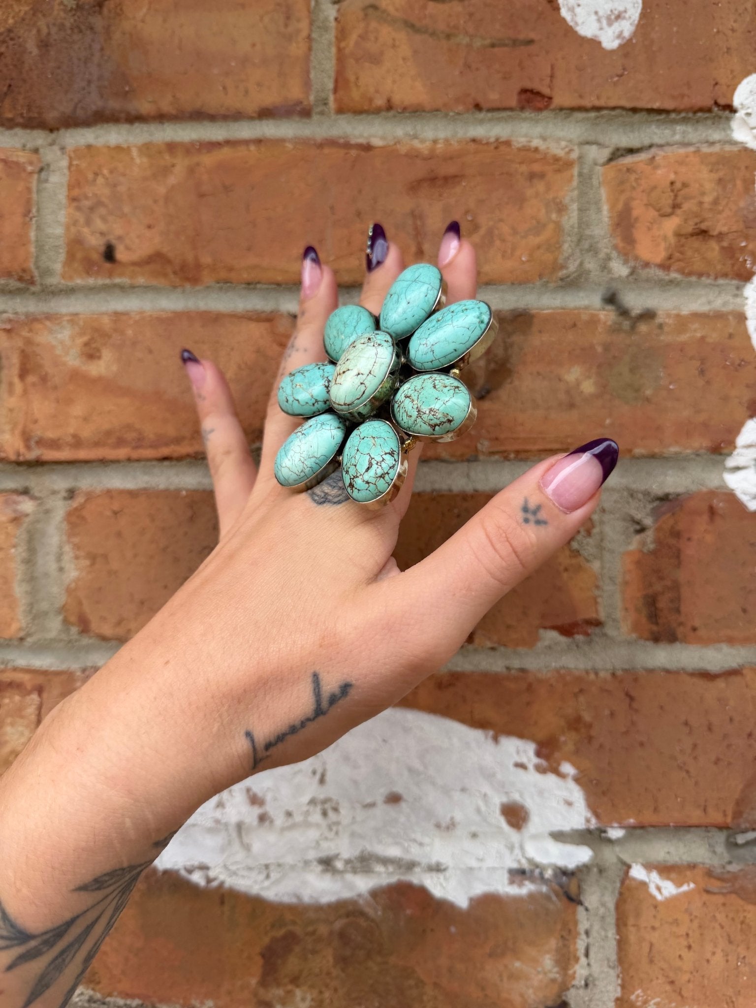 Sale Ring - Flower Howlite - ivyandlavyboutique ivyandlavyboutique