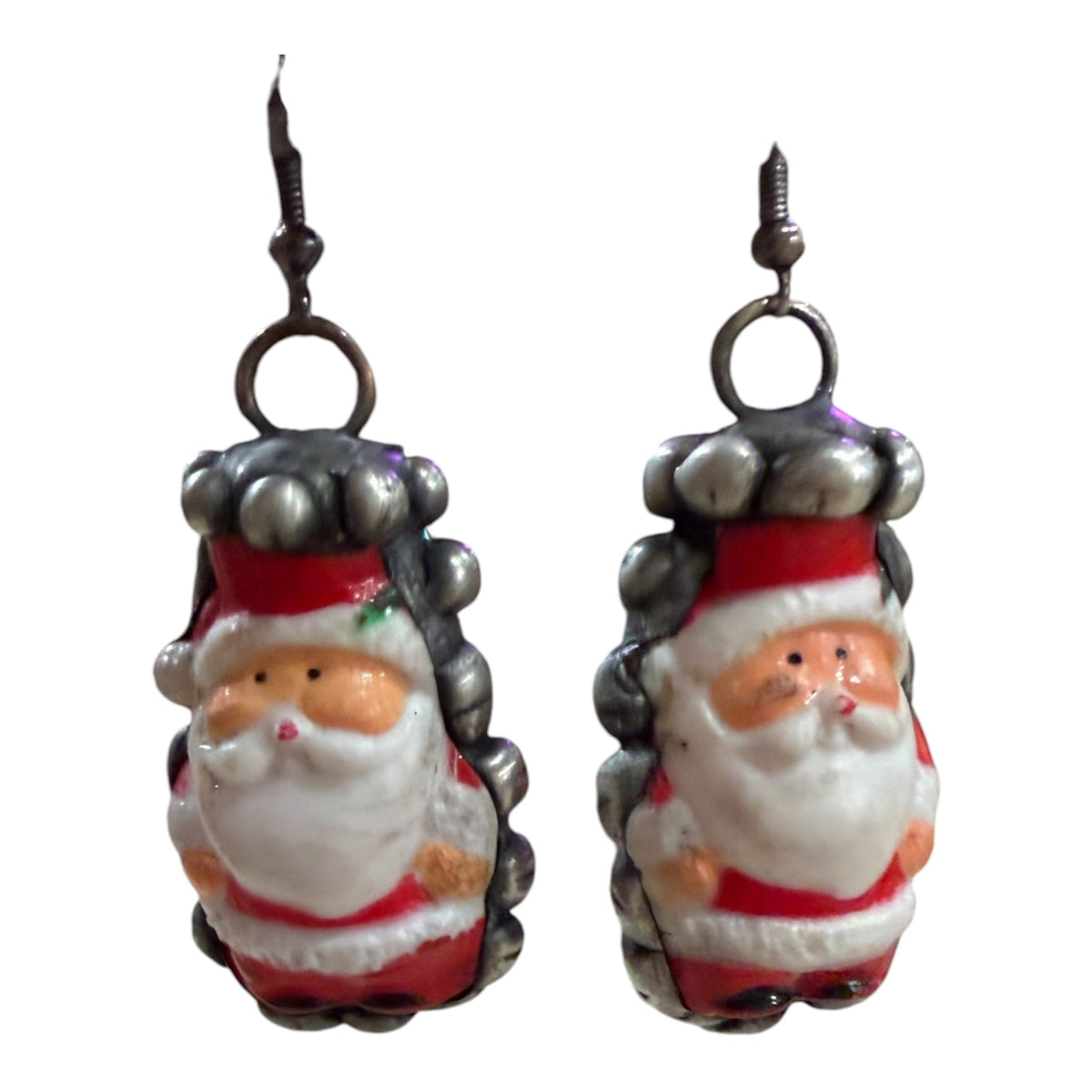 Santa Earrings - Boho Wanderlust Boutique Art by Amy