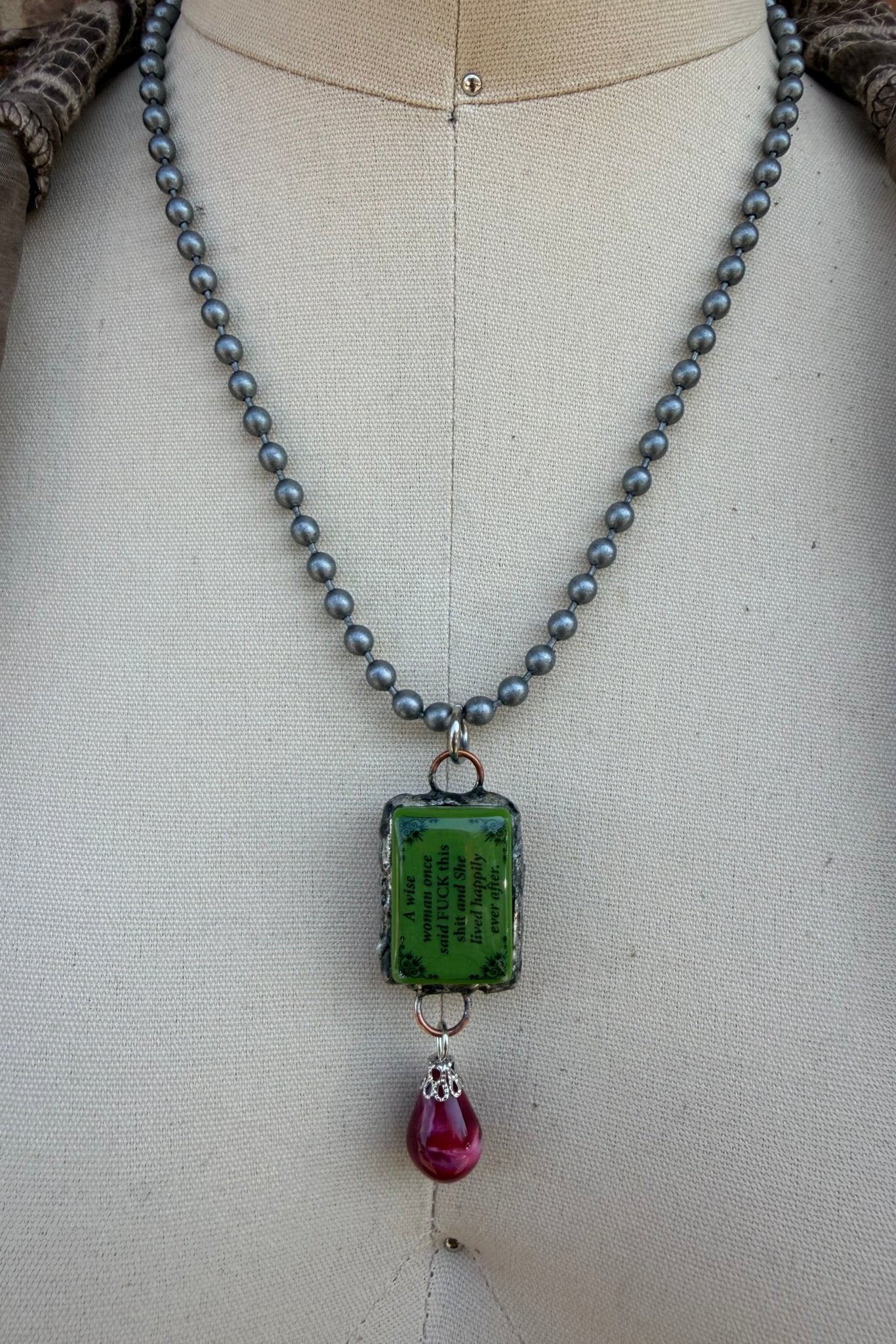 Sassy Mahjong Tile Necklace Style 12 - ivyandlavyboutique Spirit Lala