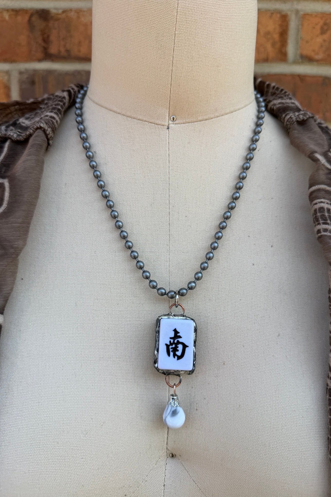 Sassy Mahjong Tile Necklace Style 14 - ivyandlavyboutique Spirit Lala