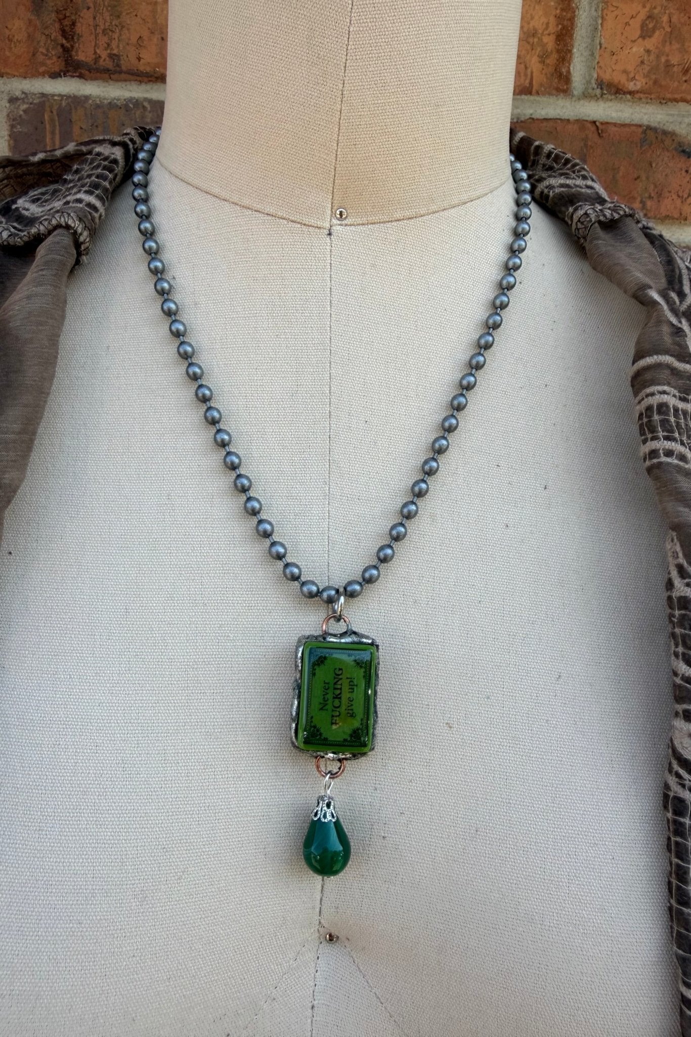 Sassy Mahjong Tile Necklace Style 6 - ivyandlavyboutique Spirit Lala